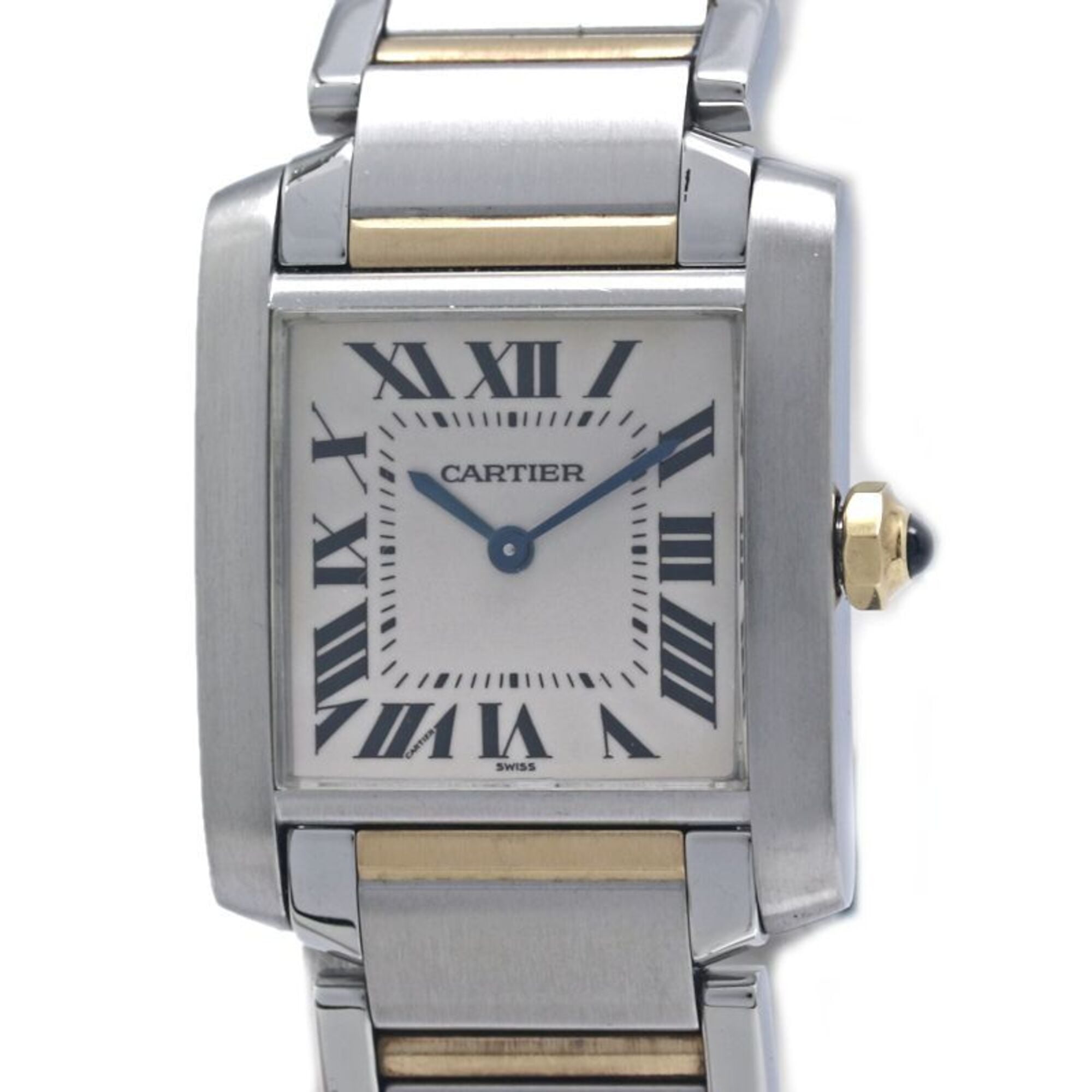 CARTIER Tank FranÃ§aise MM W51006Q4 Watch, Boys' Size, 18K Yellow Gold x Stainless Steel, 40390