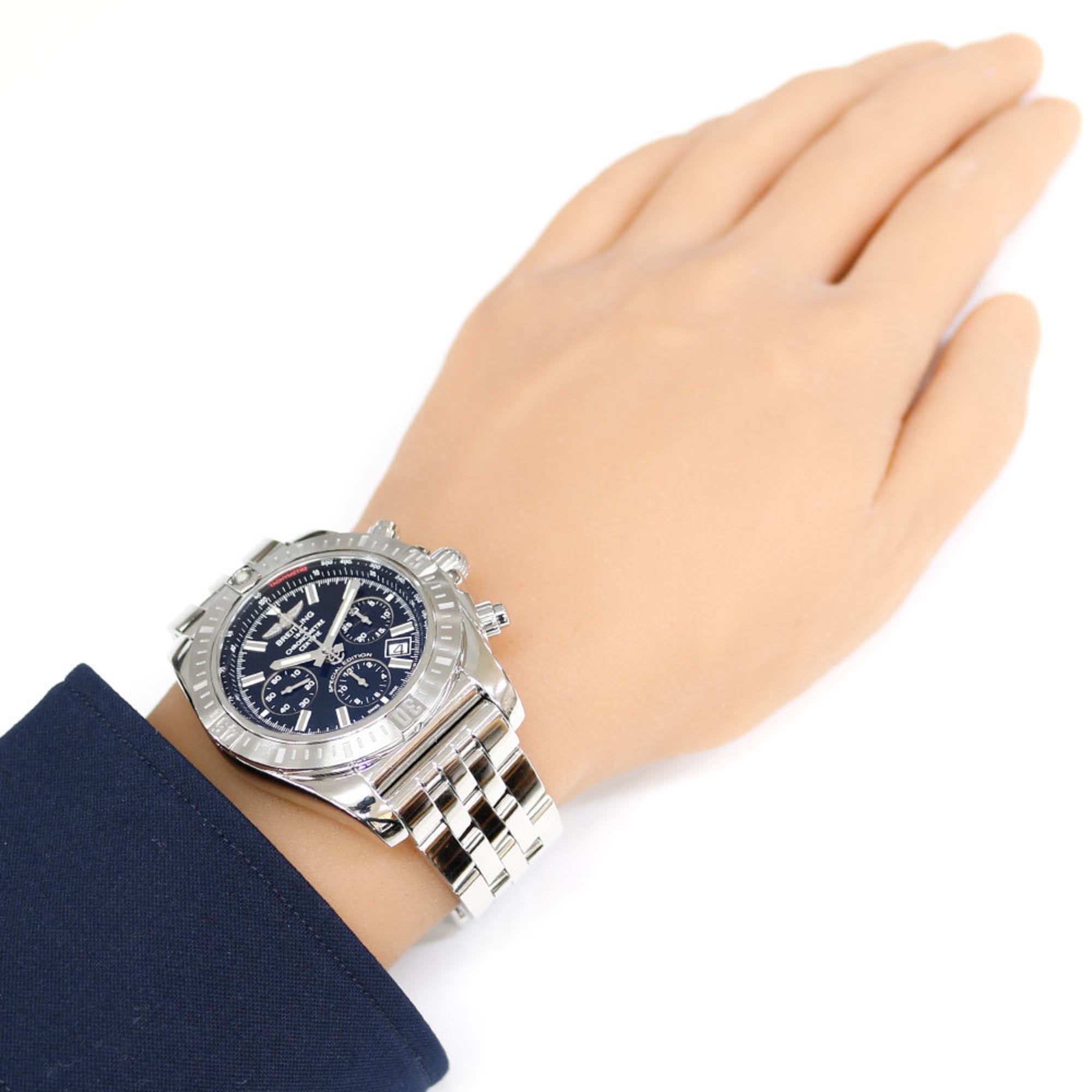 Breitling Chronomat Watch, Stainless Steel, AB0115, Automatic, Men's, Japan Exclusive, Overhauled
