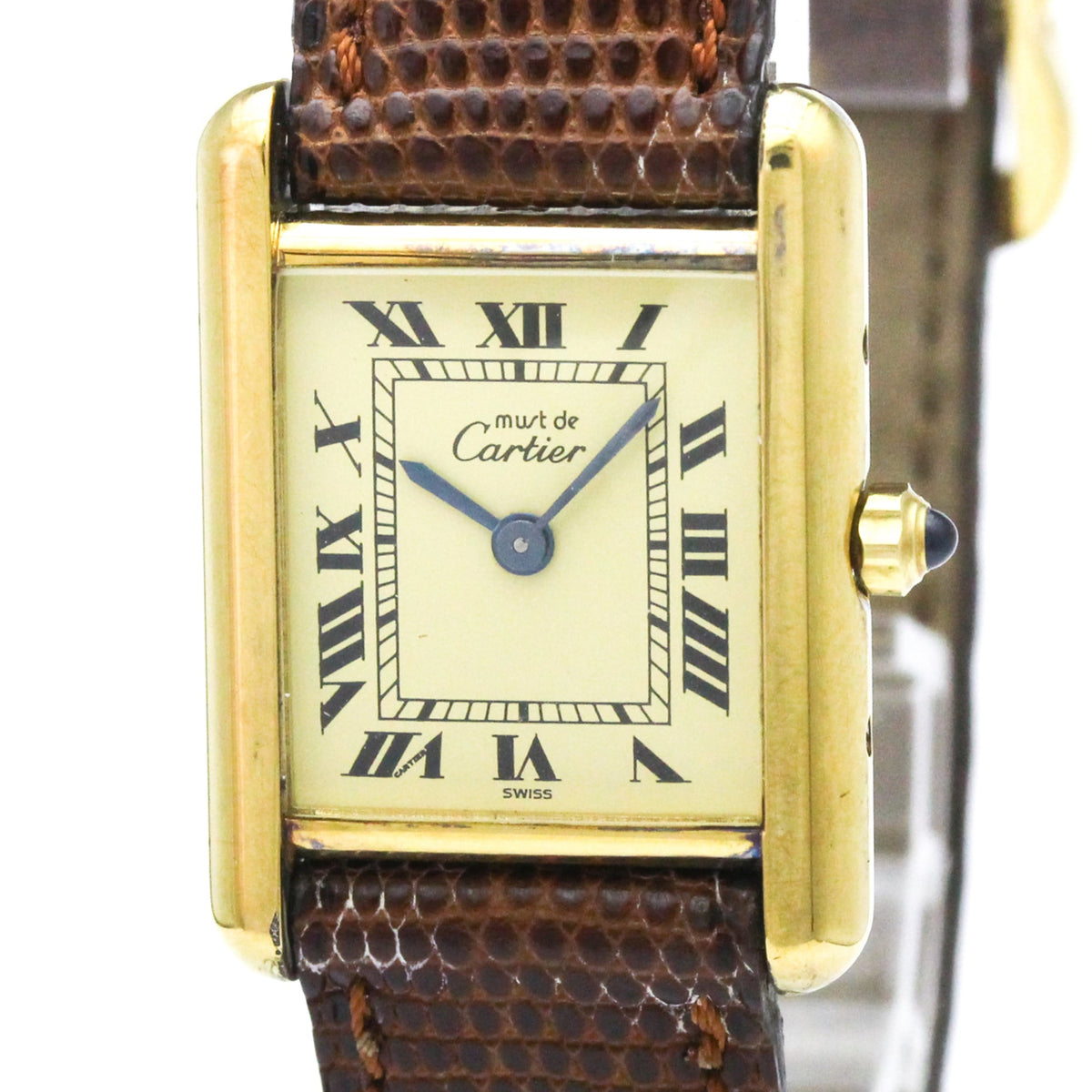 Cartier Must Tank 366001 Gold Dial 20mm Watch