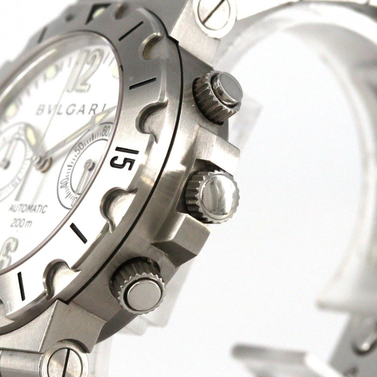 Bulgari Scuba Chrono SCB38S Weiß Zifferblatt 38 mm Uhr