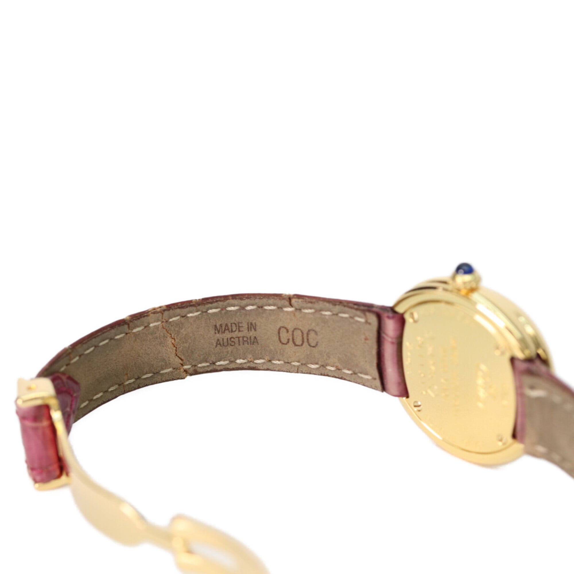 Cartier 925 W1010644 Must Trinity Vermeil SM kwartshorloge voor dames, goudkleurig met witte wijzerplaat