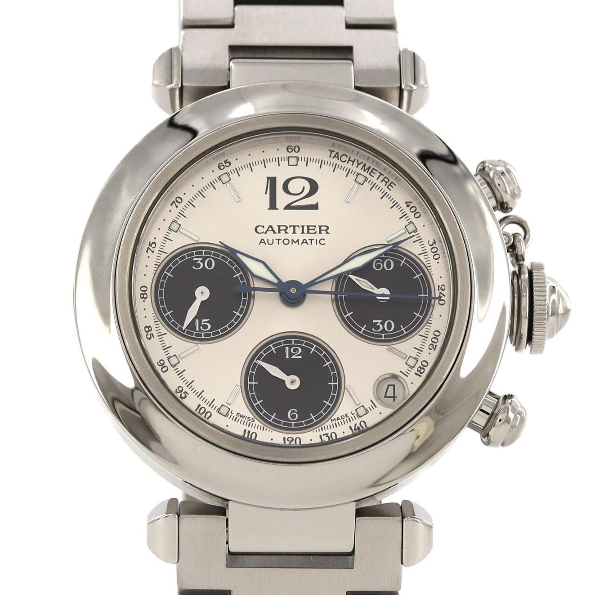 Cartier Pasha W31048M7 Black Dial Stainless steel 36mm Watch