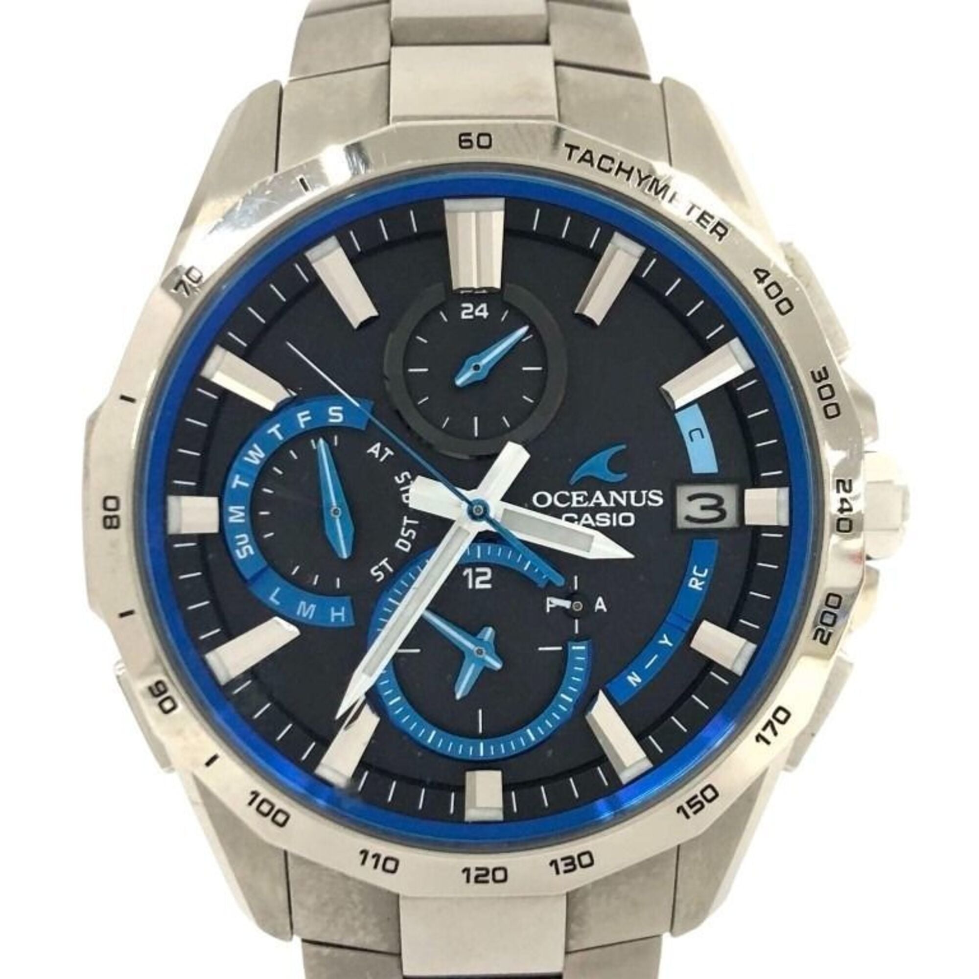 Montre Casio OCEANUS Manta série S4000, modèle OCW-S4000-1AJF Noir, cadran de 43 mm