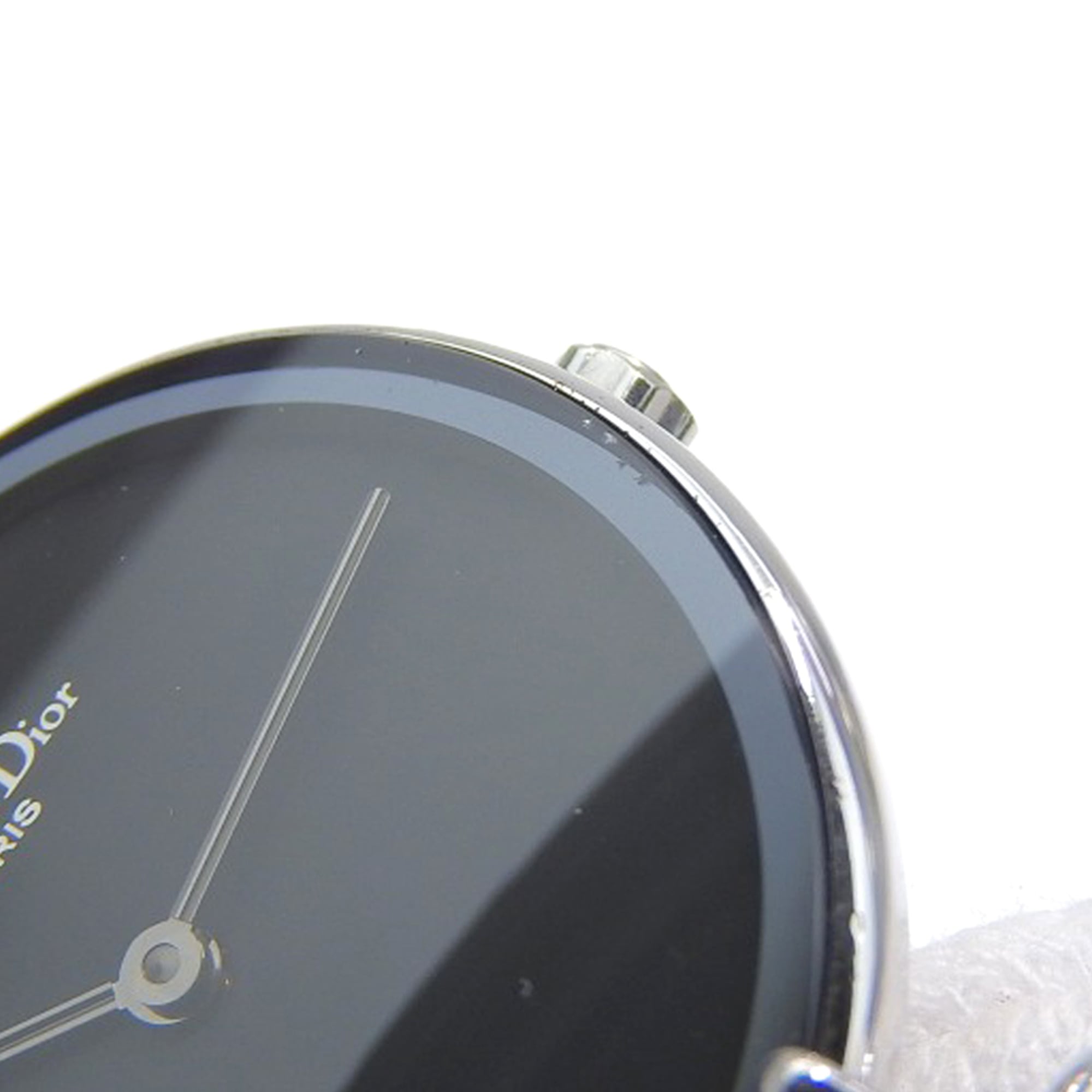 Christian Dior Bakira-horloge D44-120, roestvrij staal, zilverkleurig, quartz, analoog, zwarte wijzerplaat, dameshorloge