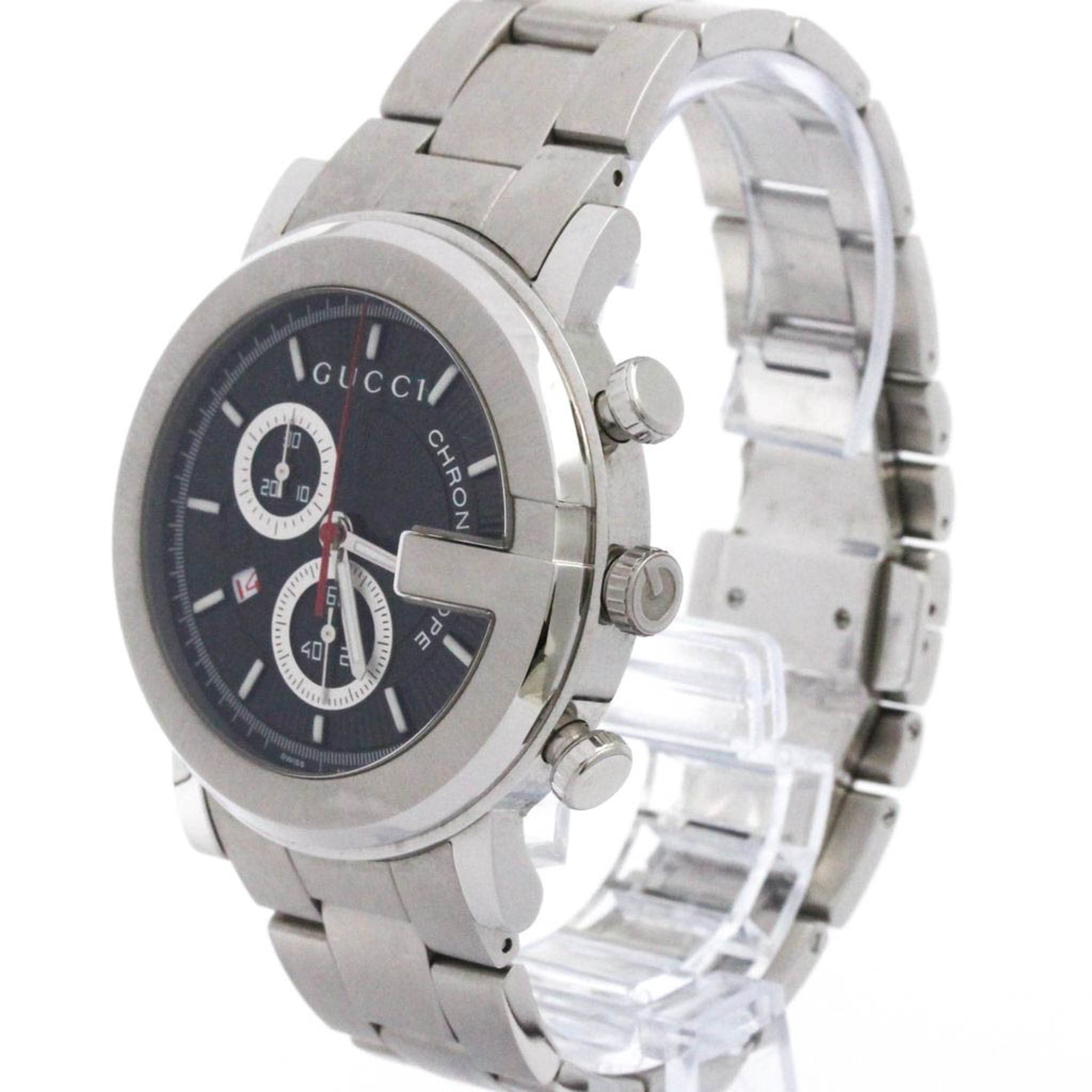 GUCCI G-Chrono Quartz Stainless Steel Mens Watch YA101309 101M Polished