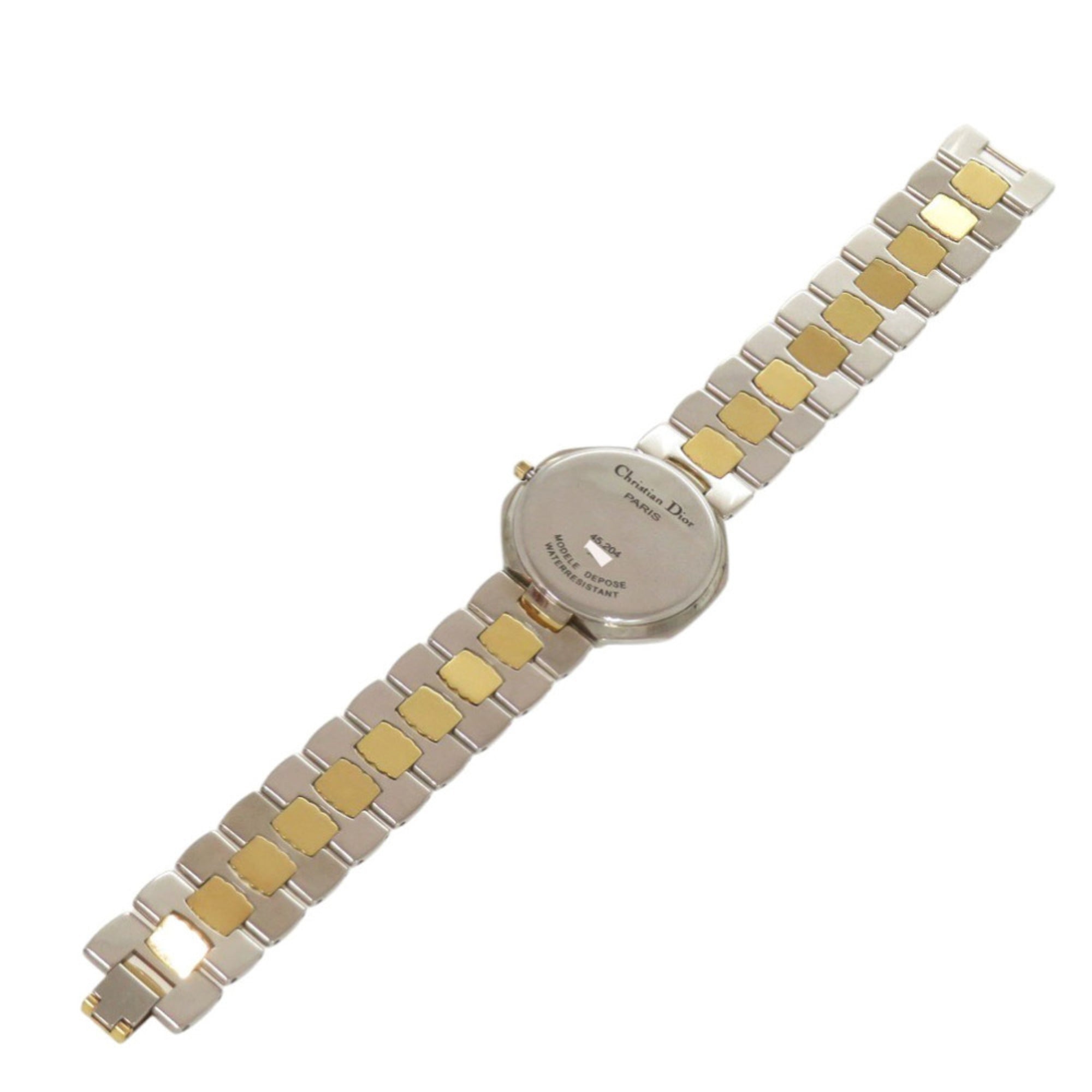 Christian Dior 稼動 45.204オクタゴン Christian Dior Octagon 45.204 Stainless Steel Silver and Gold Quartz W