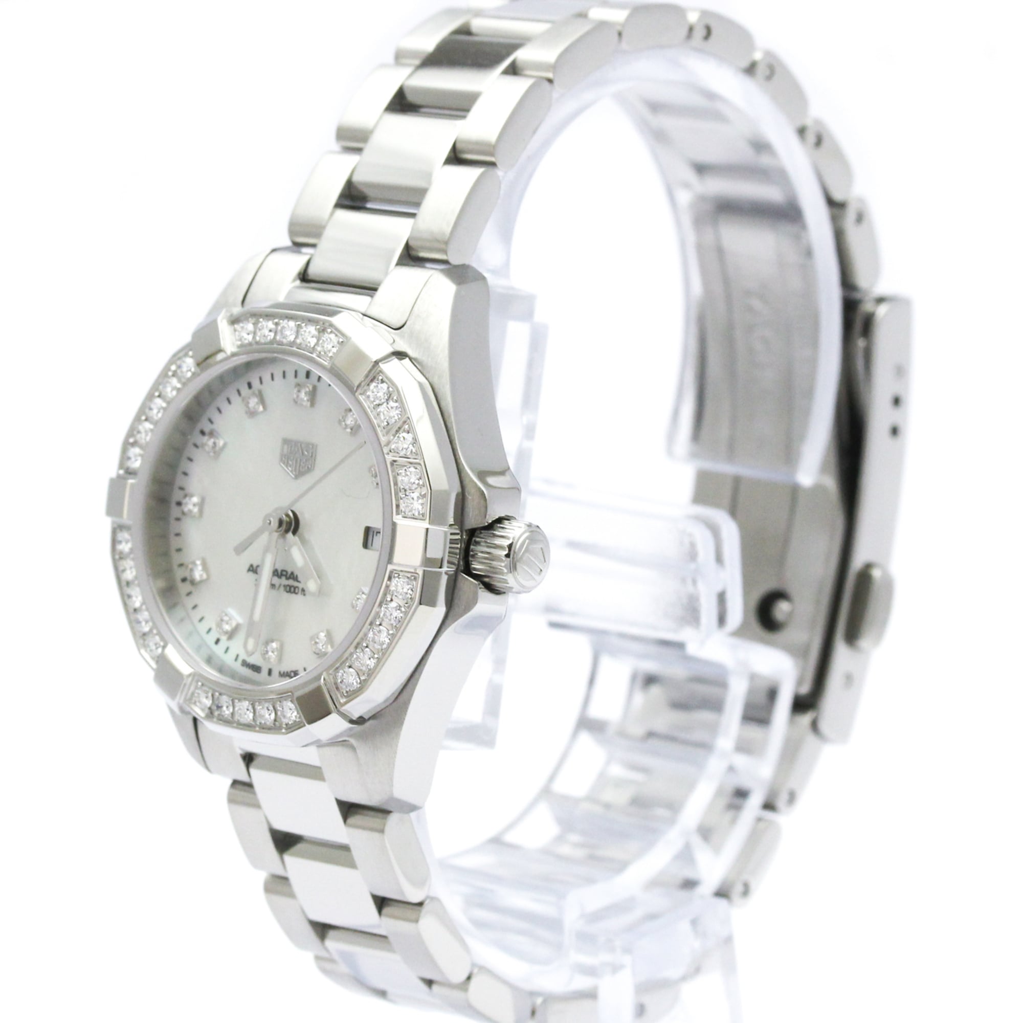 TAG HEUER Aquaracer Lady Diamond MOP Dial Quartz Watch WBD1415 Polished