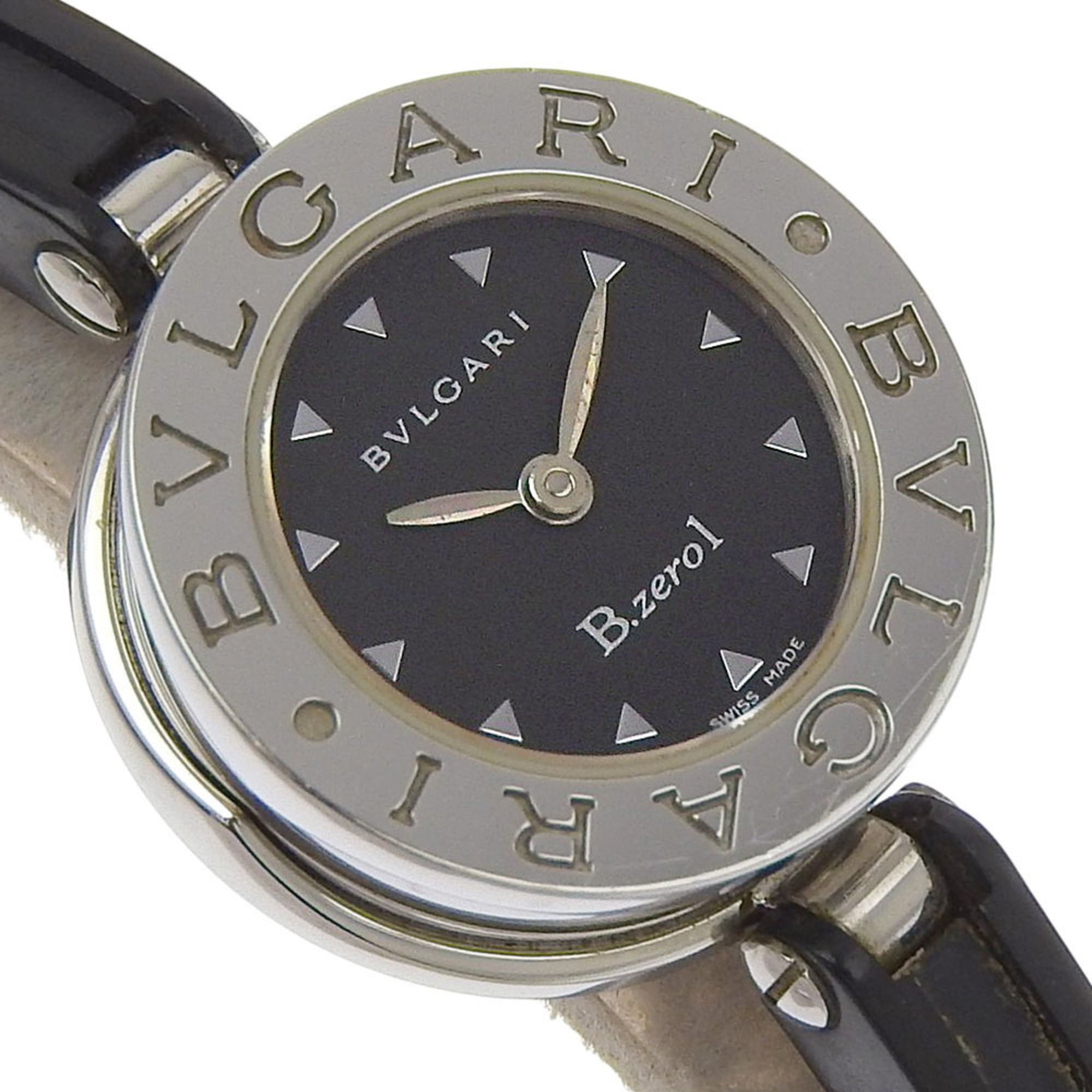 BVLGARI Bzero1 BZ22S dameshorloge van roestvrij staal en rubber, quartz uurwerk, analoge wijzerplaat, zwarte wijzerplaat