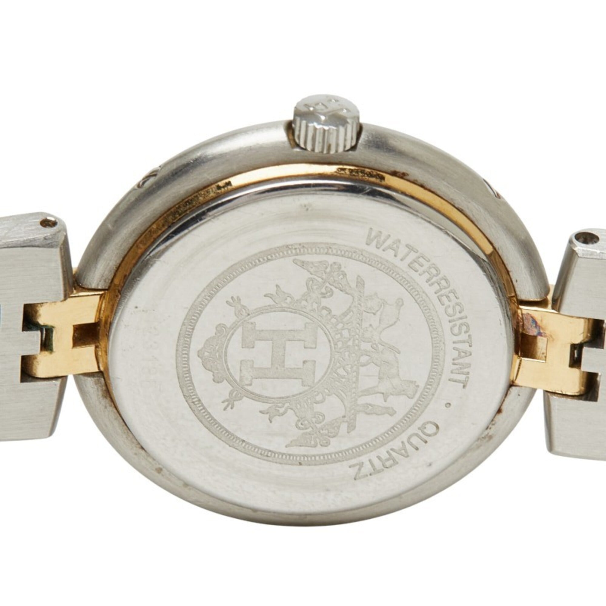 Hermes Profile Quartz White Dial Stainless Steel Plated Wo.