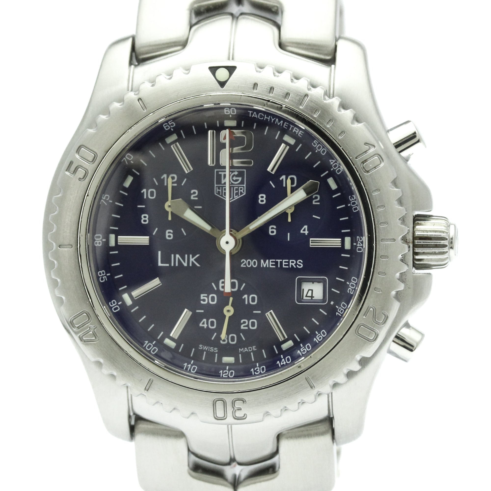 TAG HEUER Link Chronograph Steel Quartz Mens Watch CT1110 Polished
