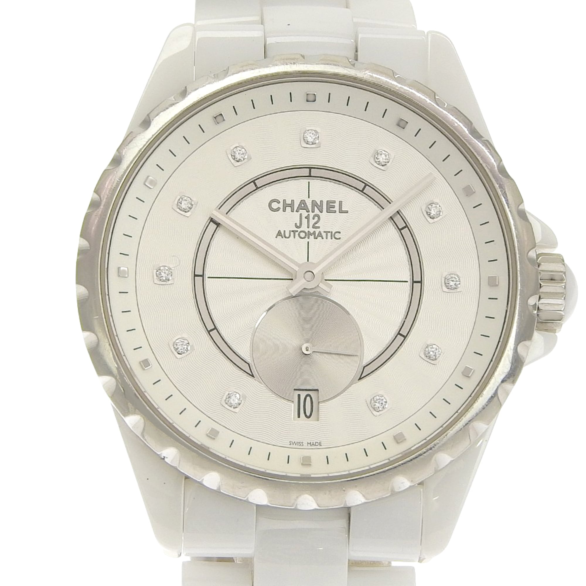 CHANEL J12 Watch, 11 Diamonds, Cal. 2895-2, H4345, White Ceramic with Automatic, Small Seconds, Dial, J12, Boys