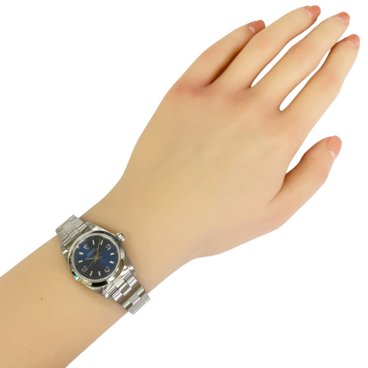 Montre Rolex Oyster Perpetual 76080 Bleu avec cadran de 25 mm