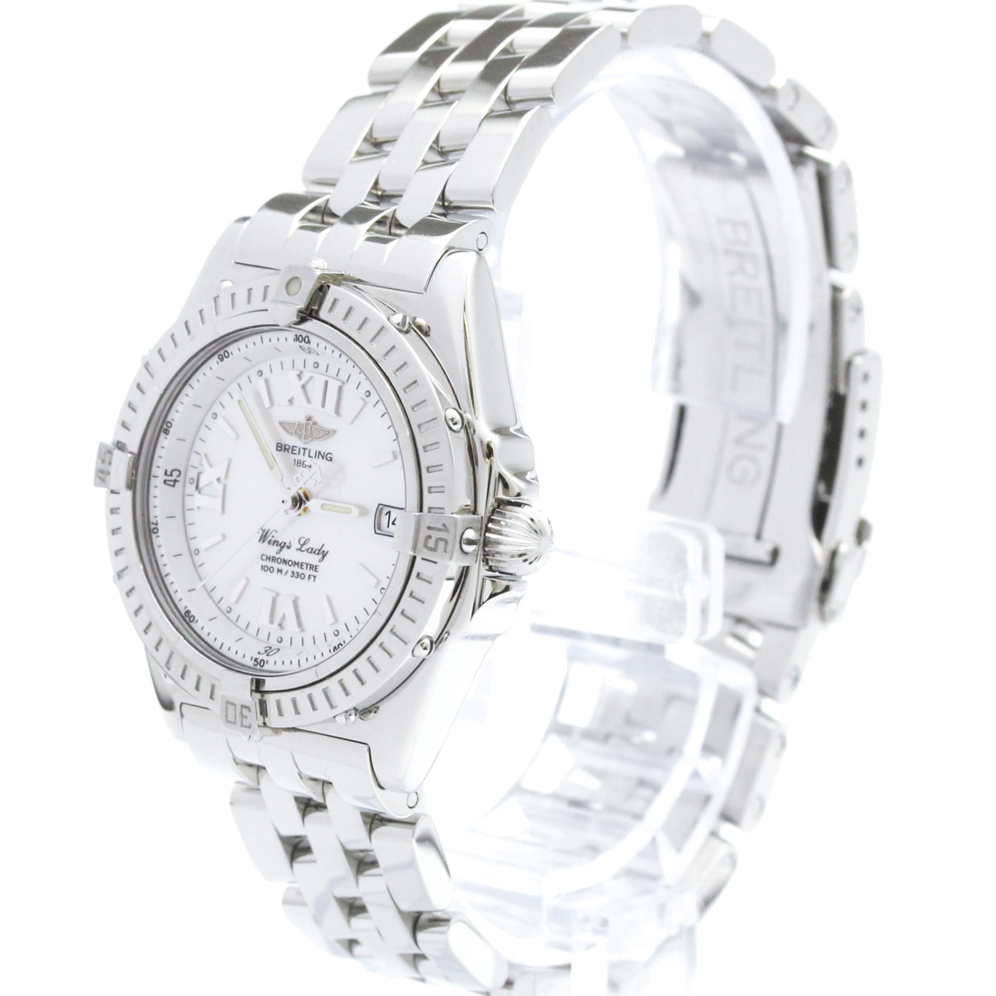 Montre Breitling Wings A67350 Blanc avec cadran « shell » de 31 mm