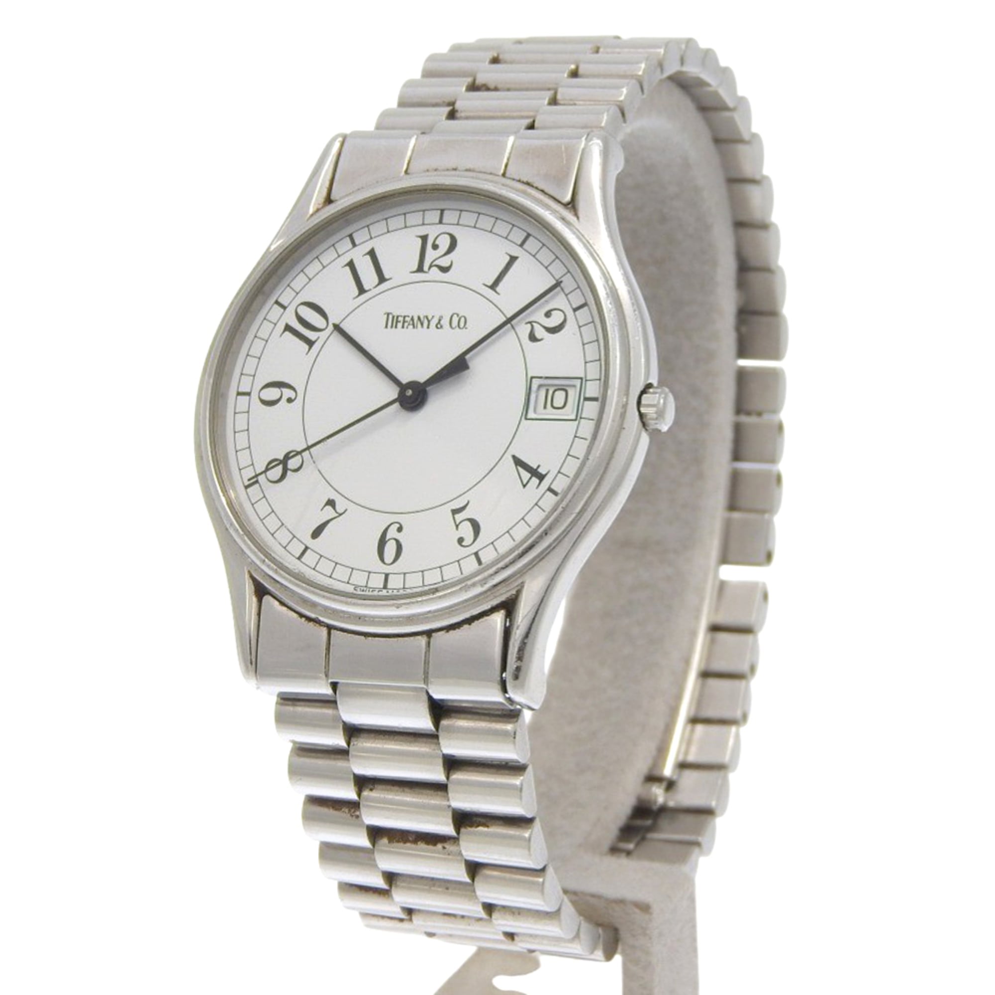 Tiffany & Co. Classic Watch, Stainless Steel, Quartz, Analog, White Dial, Unisex
