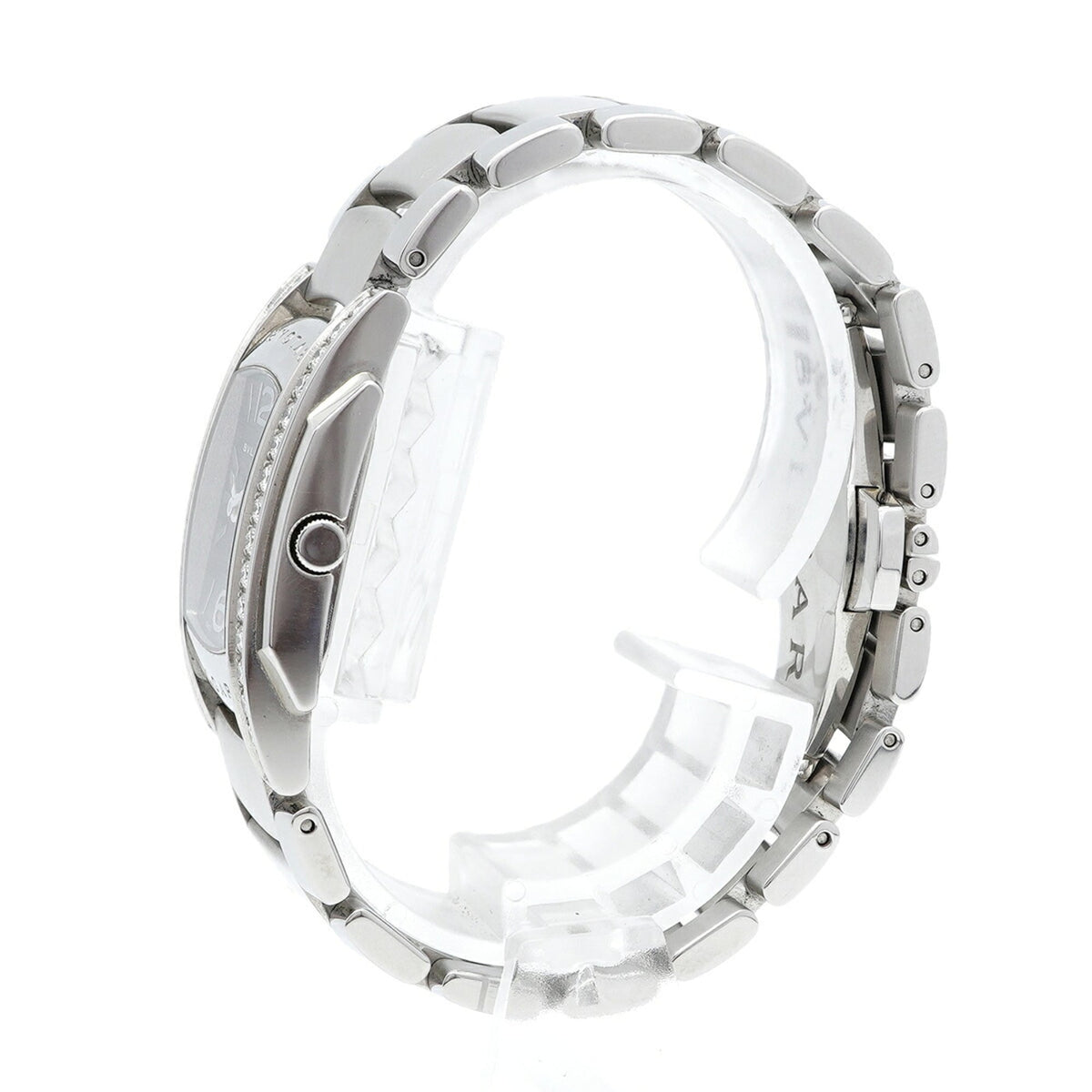 Bvlgari Assioma Side Diamond Bezel AA35S Black Dial 23mm Watch