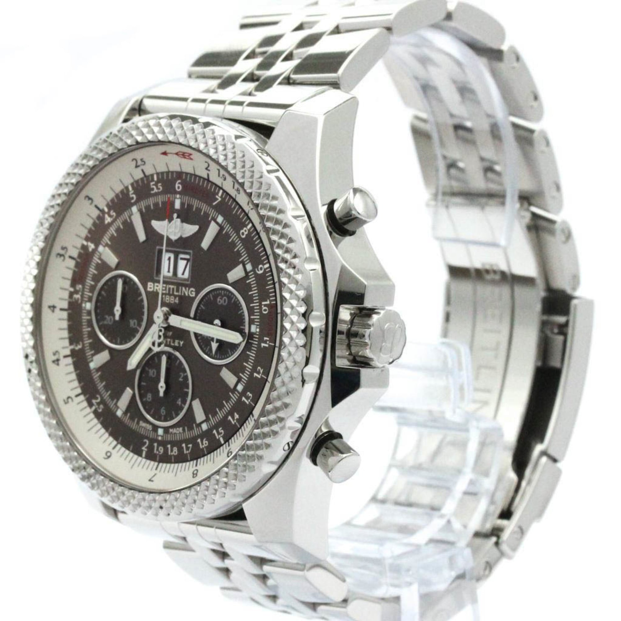 Polished BREITLING Bentley 6.75 Steel Automatic Mens Watch A44364 BF578761
