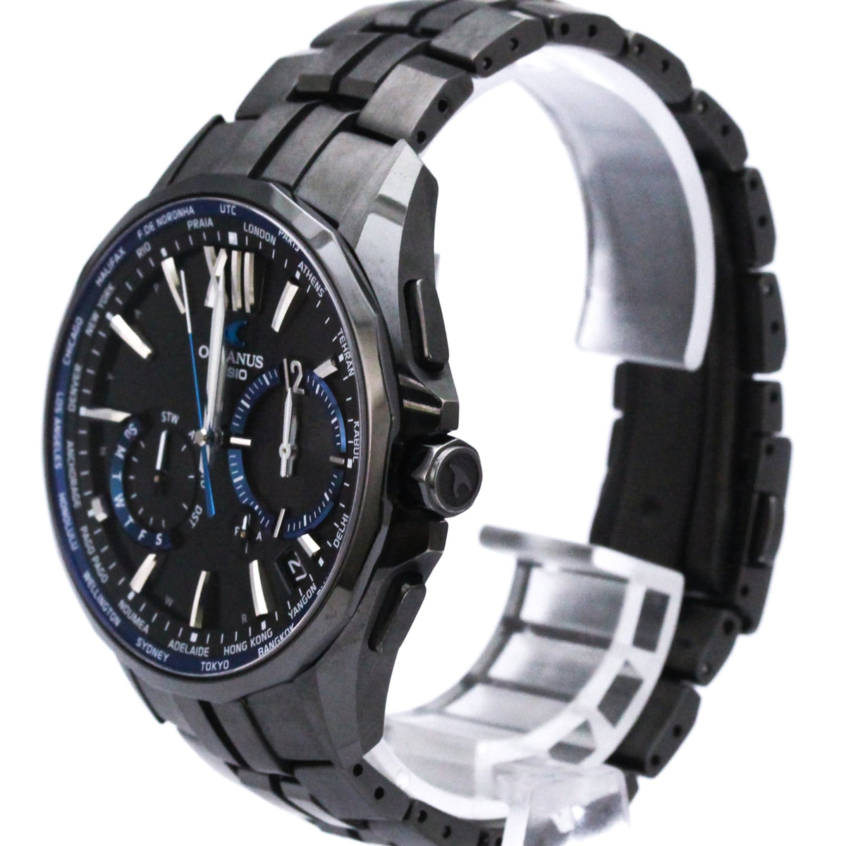 Casio Oceanus OCW-S3400B-1AJF horloge met zwarte wijzerplaat, 43 mm
