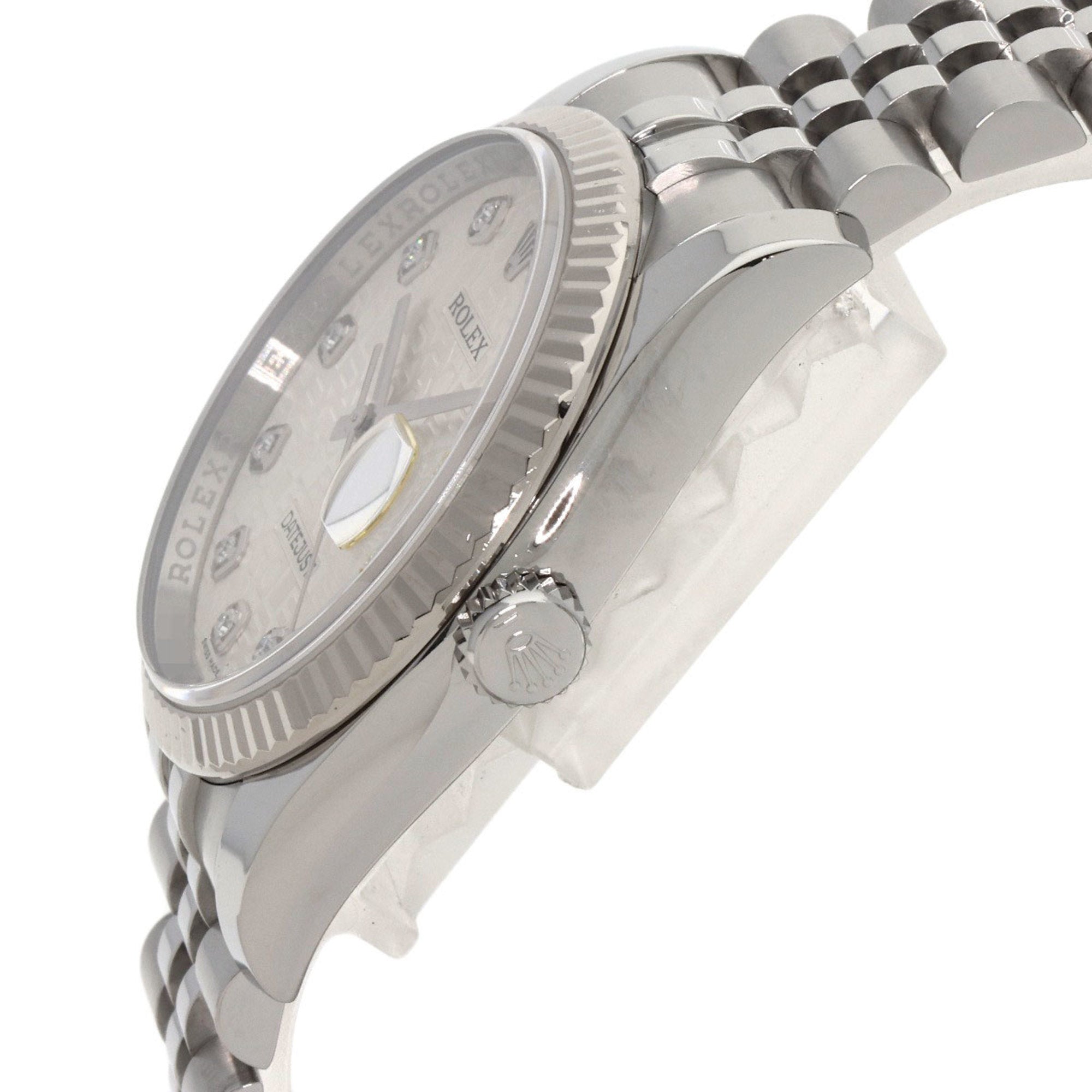 Rolex 116234G Datejust 10P Diamantuhr aus Edelstahl (SS) und 18 Karat Weißgold (K18WG) für Herren – ROLEX