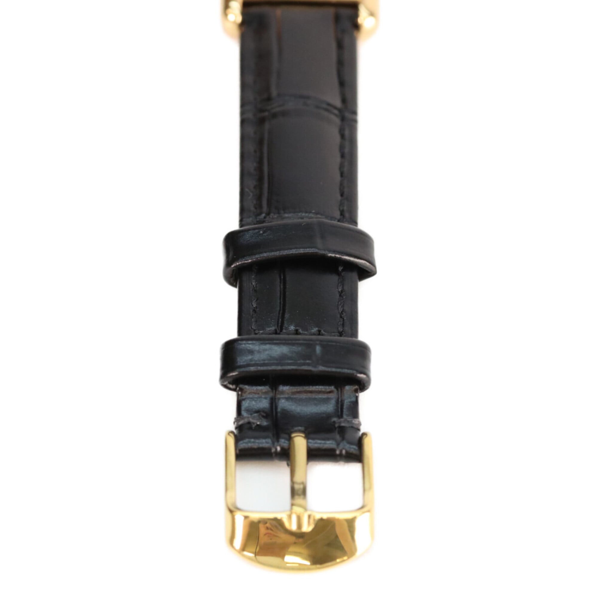 Cartier 925 Must Tank Vermeil SM Quarz-Lederuhr, Elfenbein, Damenuhr
