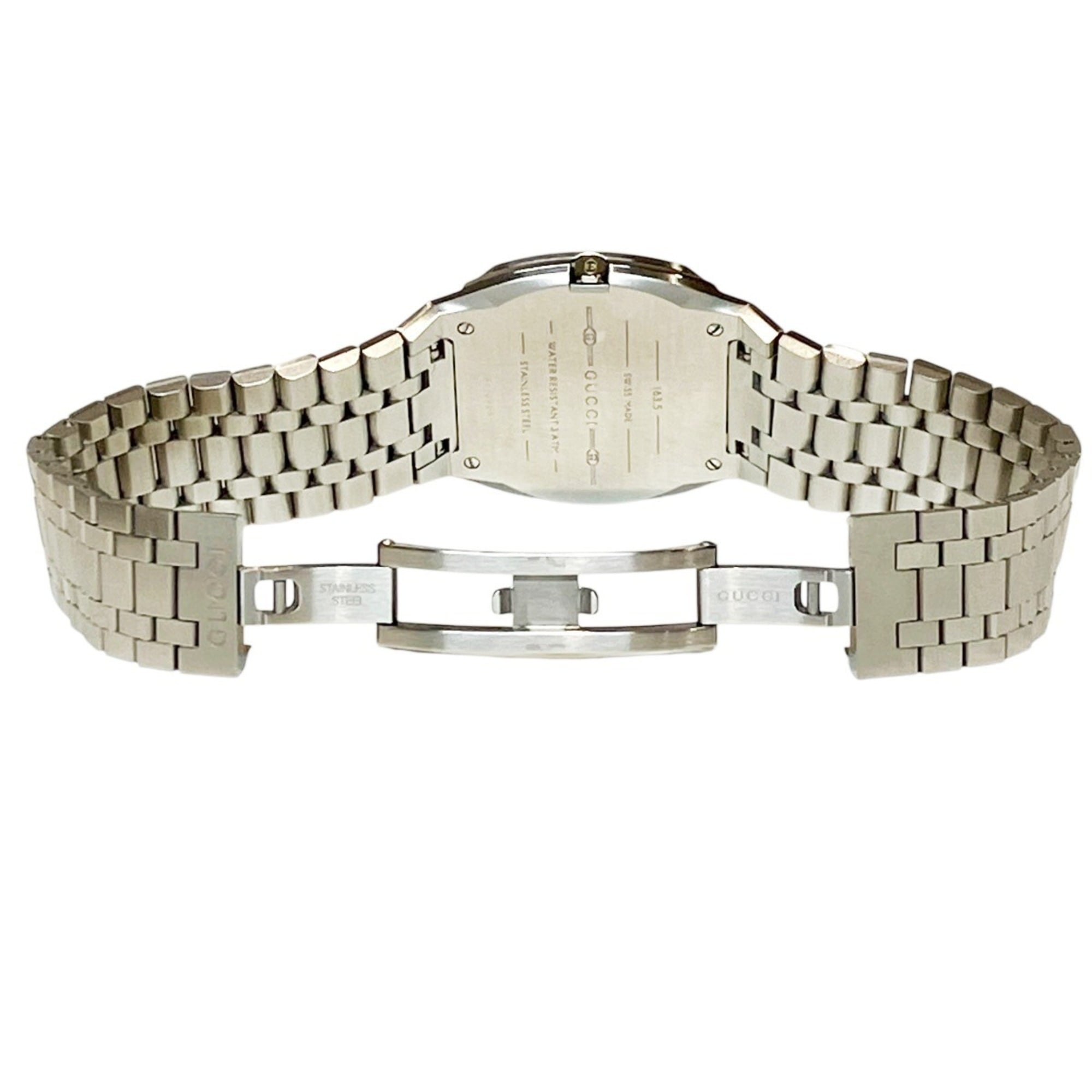 Gucci 25H Watch, Total Weight 57g, Stainless Steel, Quartz Movement, Silver Dial, YA163401