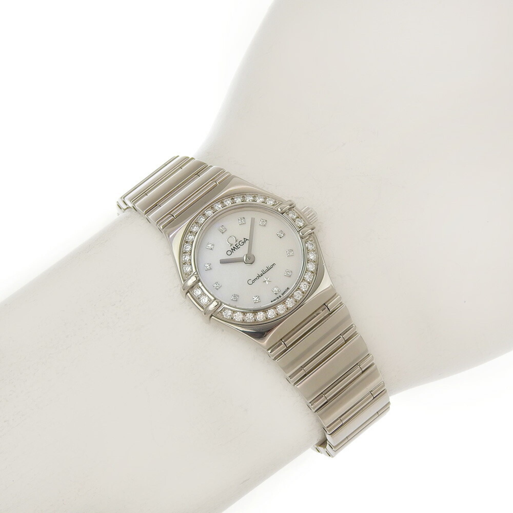 Neu Omega Constellation Mini „My Choice“ 1165 76, Perlmuttzifferblatt, 18 Karat Weißgold, 64,3 gQuarz Limitierte Auflage zum 150-jährigen Jubiläum (999 Exemplare)