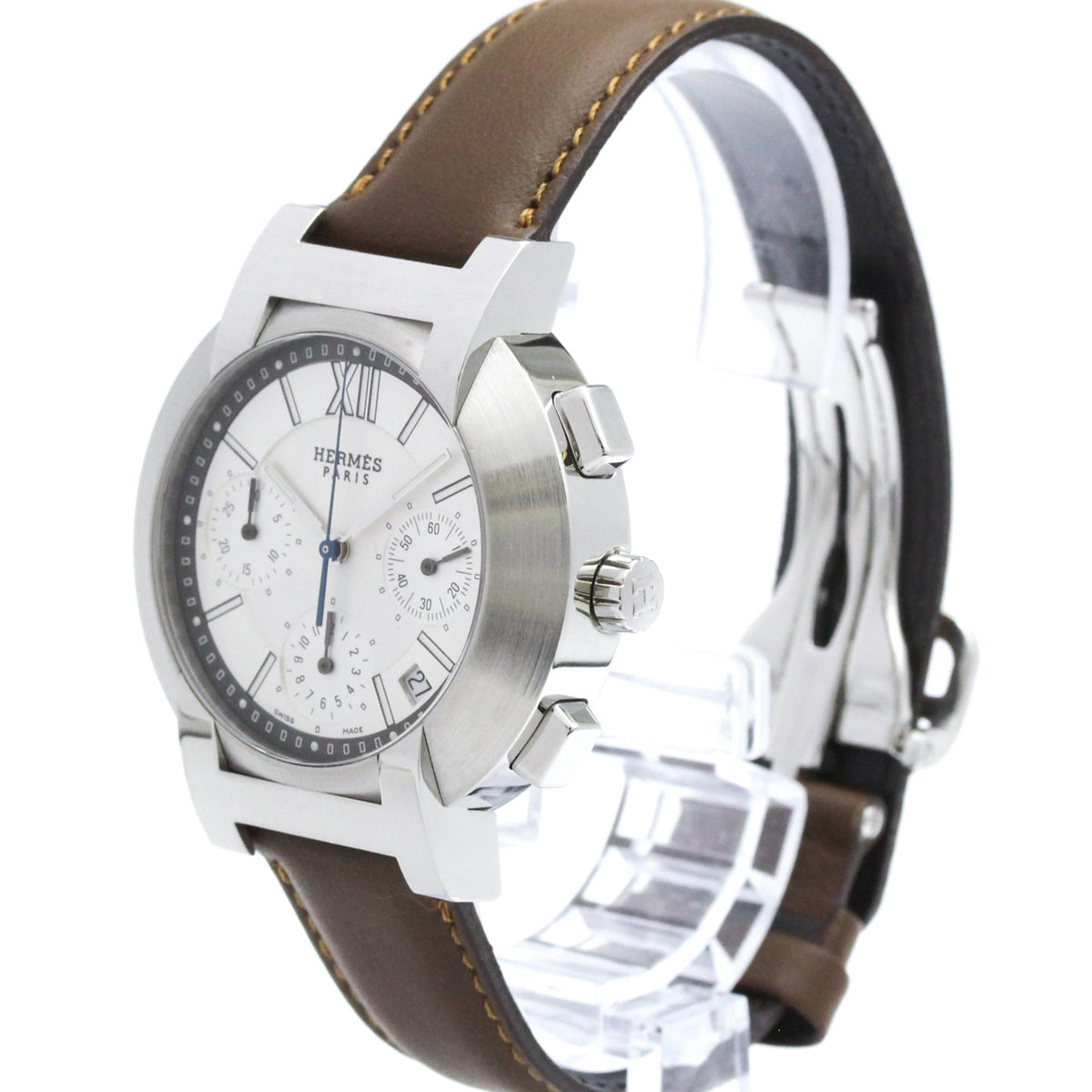 Hermes Nomade NO1.910 Silber Zifferblatt 39mm Uhr