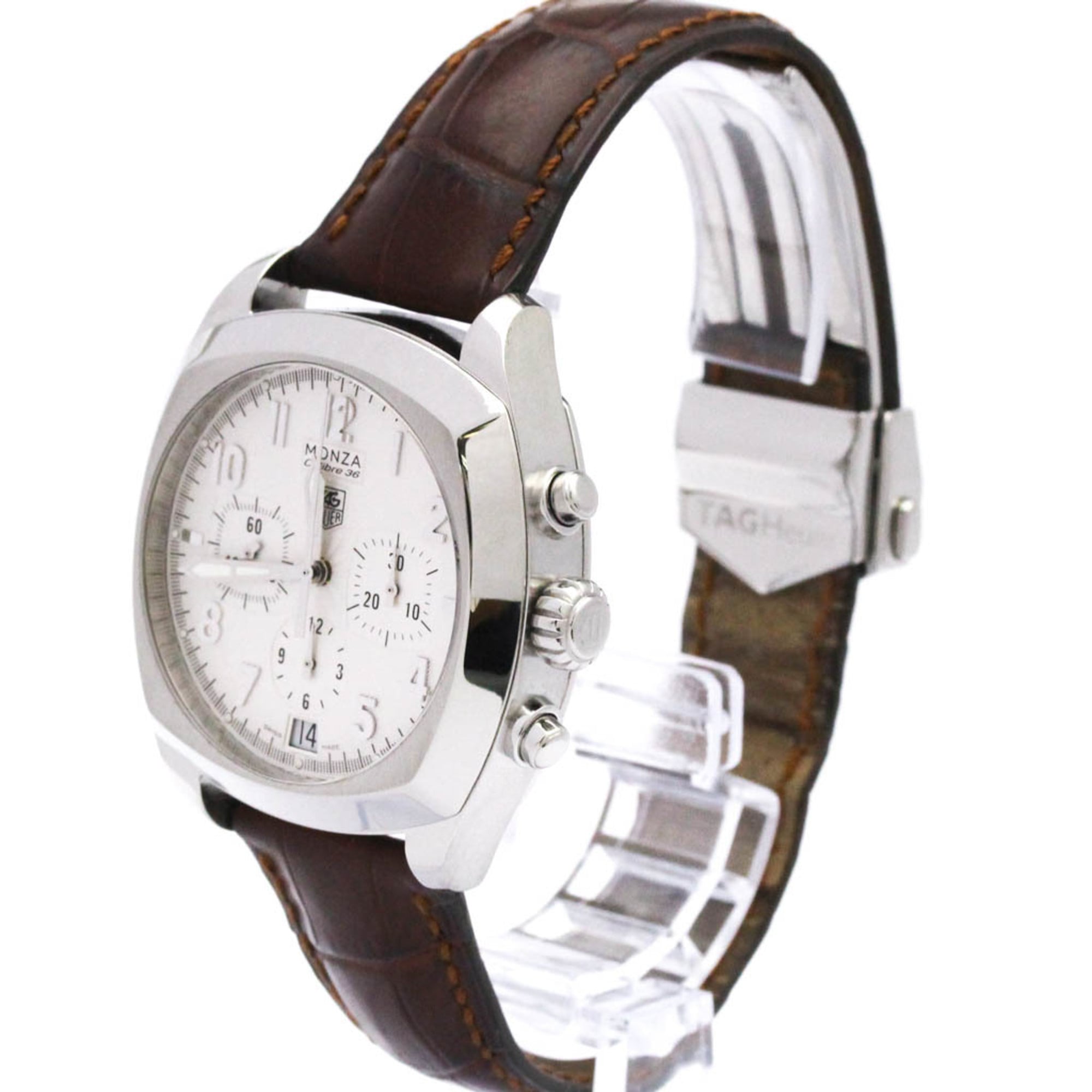 TAG HEUER Monza Calibre 36 Steel Automatic Mens Watch CR5111 Polished