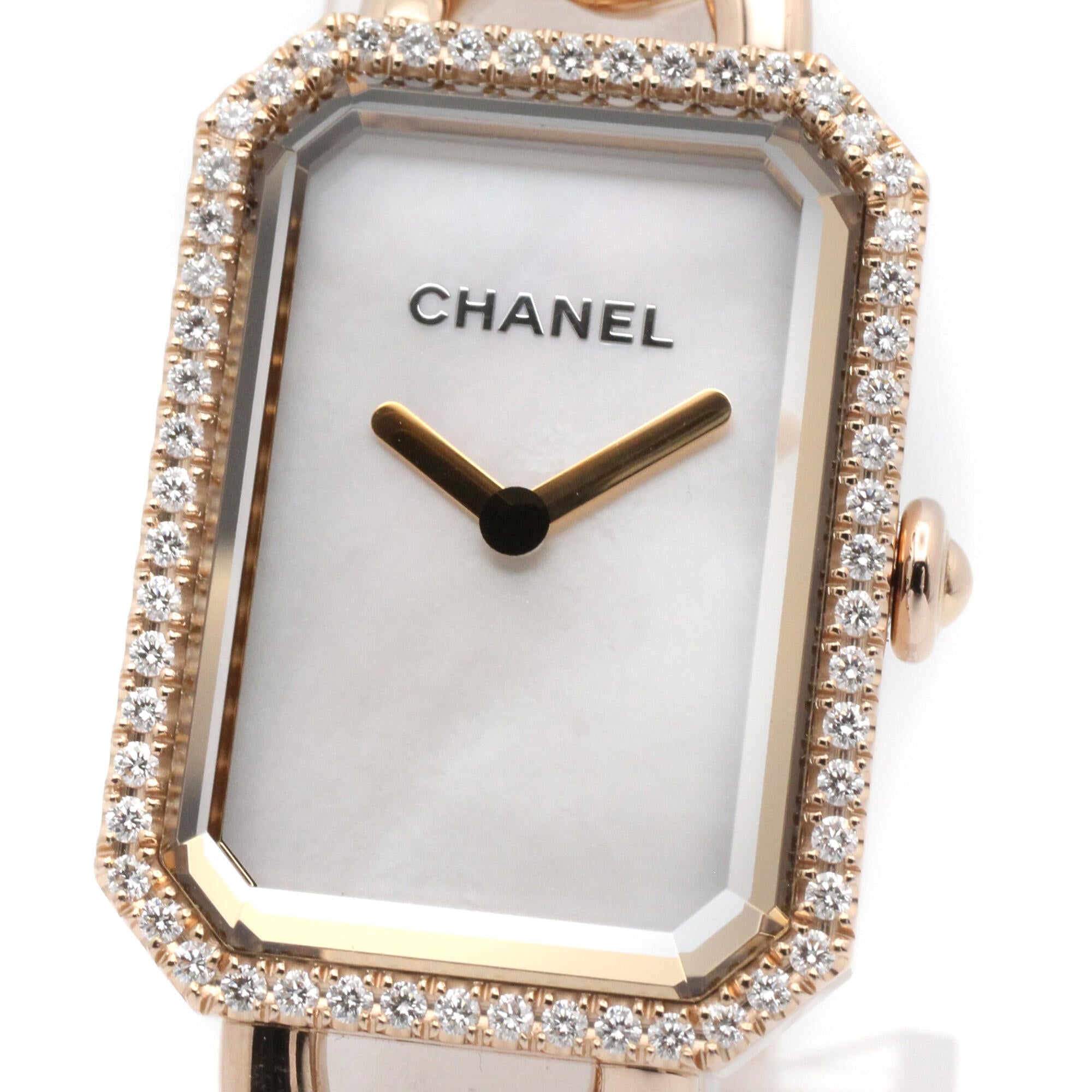 Chanel CHANEL PremiÃ¨re Diamond Bezel 18KPG (Pink Gold) Ladies White Shell H4412