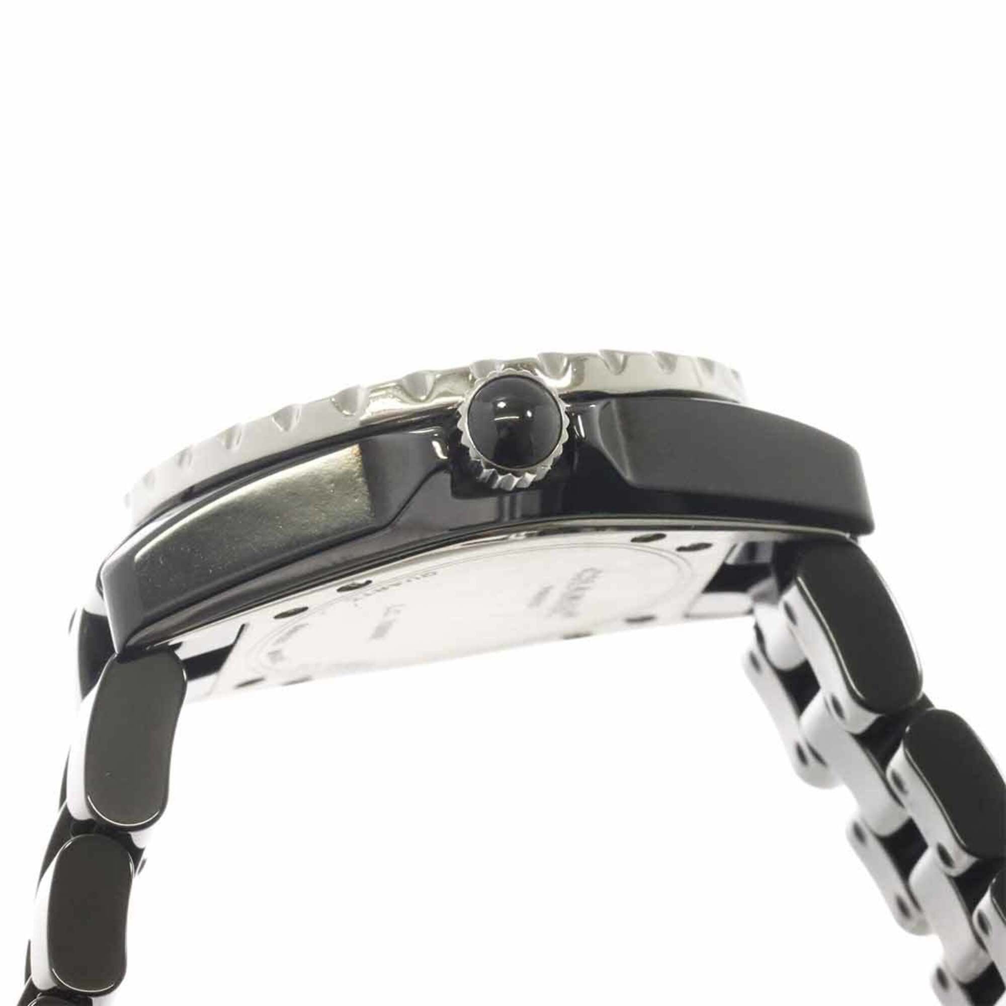 Chanel J12 33mm H0949 Genuine Diamond Bezel Ladies' Black Ceramic Date Quartz