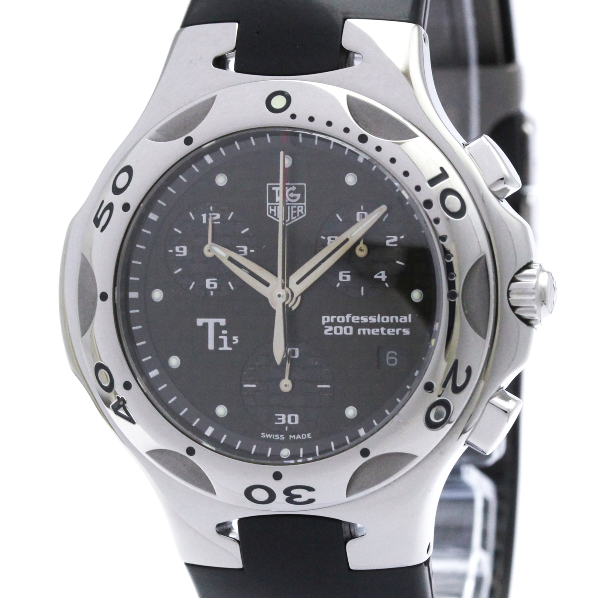 TAG HEUER Kirium Chronograph Ti5 Titanium Quartz Watch CL1181 Polished