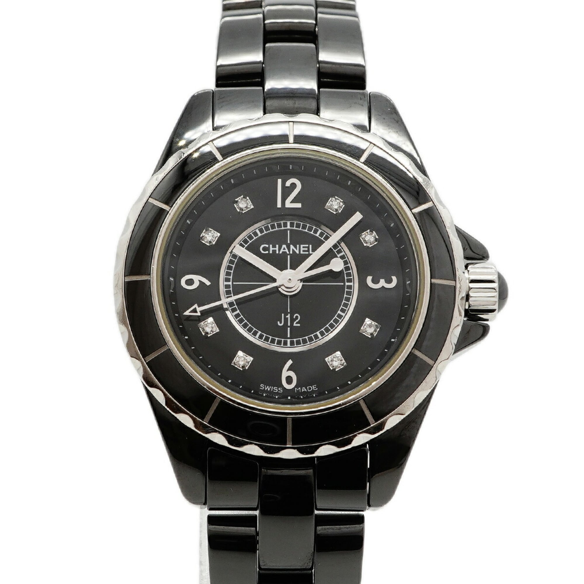 Chanel J12 Diamond H2569 Black Dial Wo