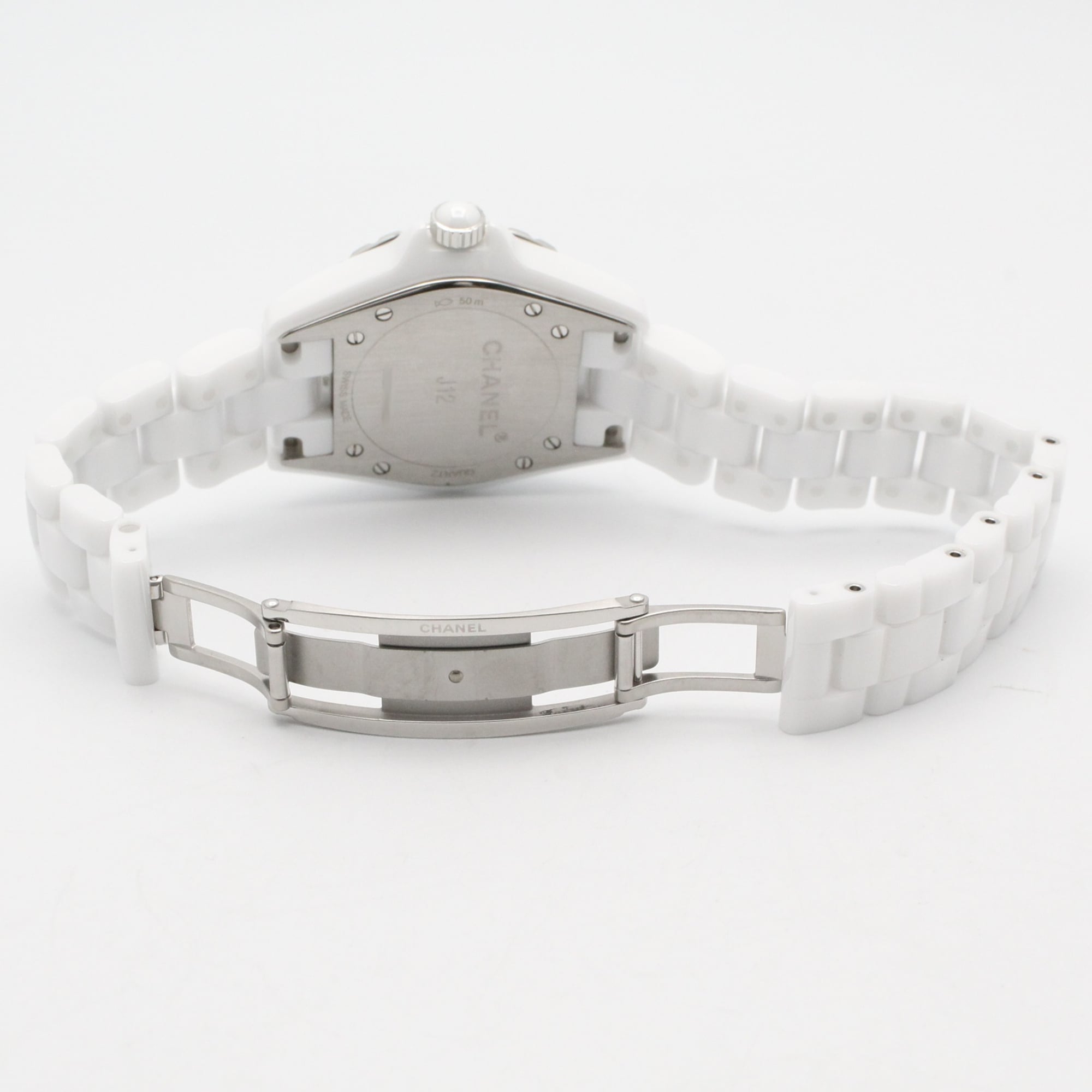 Chanel J12 Diamond Bezel 8-Diamond Ceramic Diamond Ladies White H3110