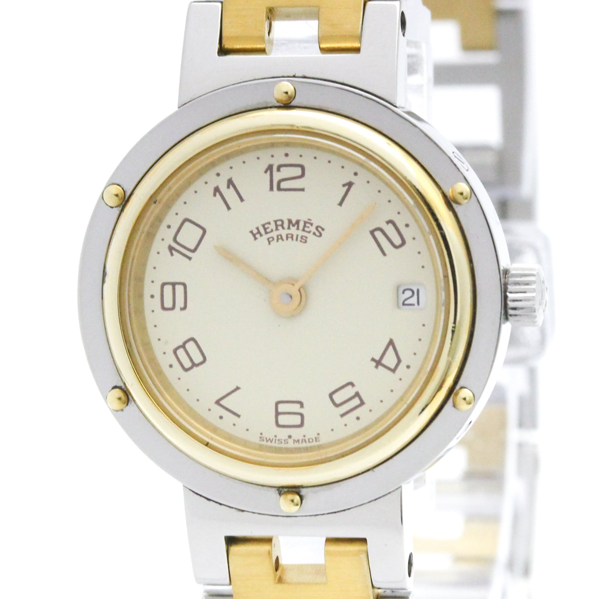 Montre Hermès Clipper Ivoire avec cadran de 24 mm