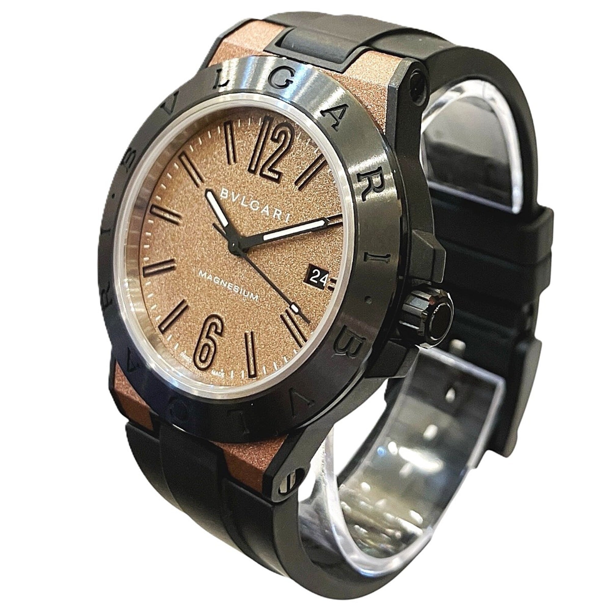 Bvlgari Diagono Magnesium Total Weight 71g DG41SMC Brown Dial 41mm Watch