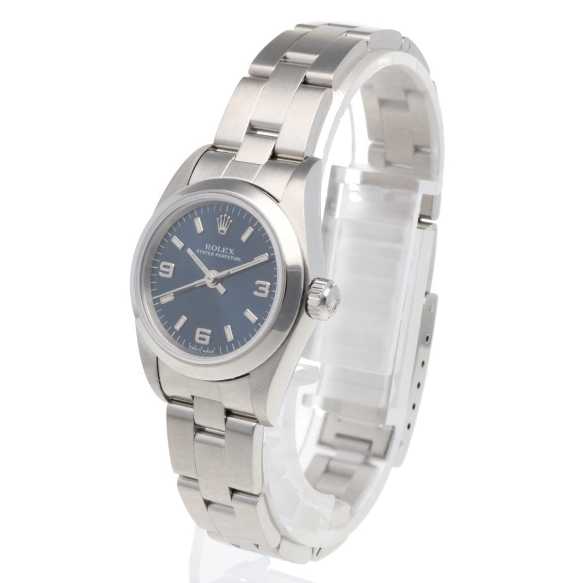 Montre Rolex Oyster Perpetual 76080 Bleu avec cadran de 25 mm