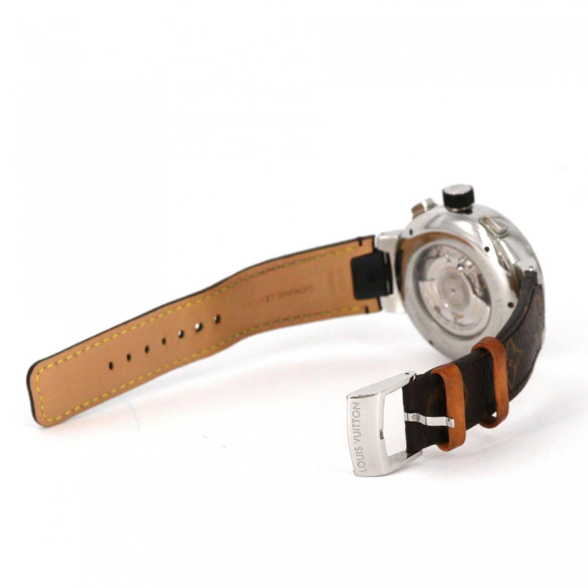 Louis Vuitton Tambour Chrono Voyage Q102L Black, Brown Dial 44mm Watch