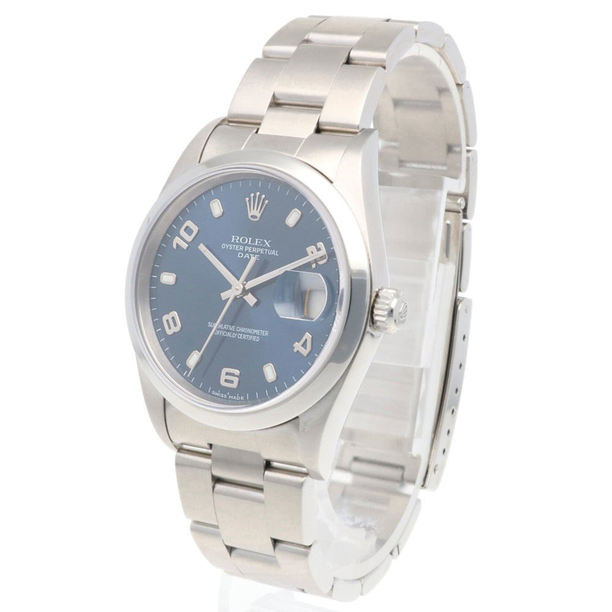 Rolex Datum Oyster Perpetual 15200 mit marineblauem Zifferblatt, 34 mm Uhr