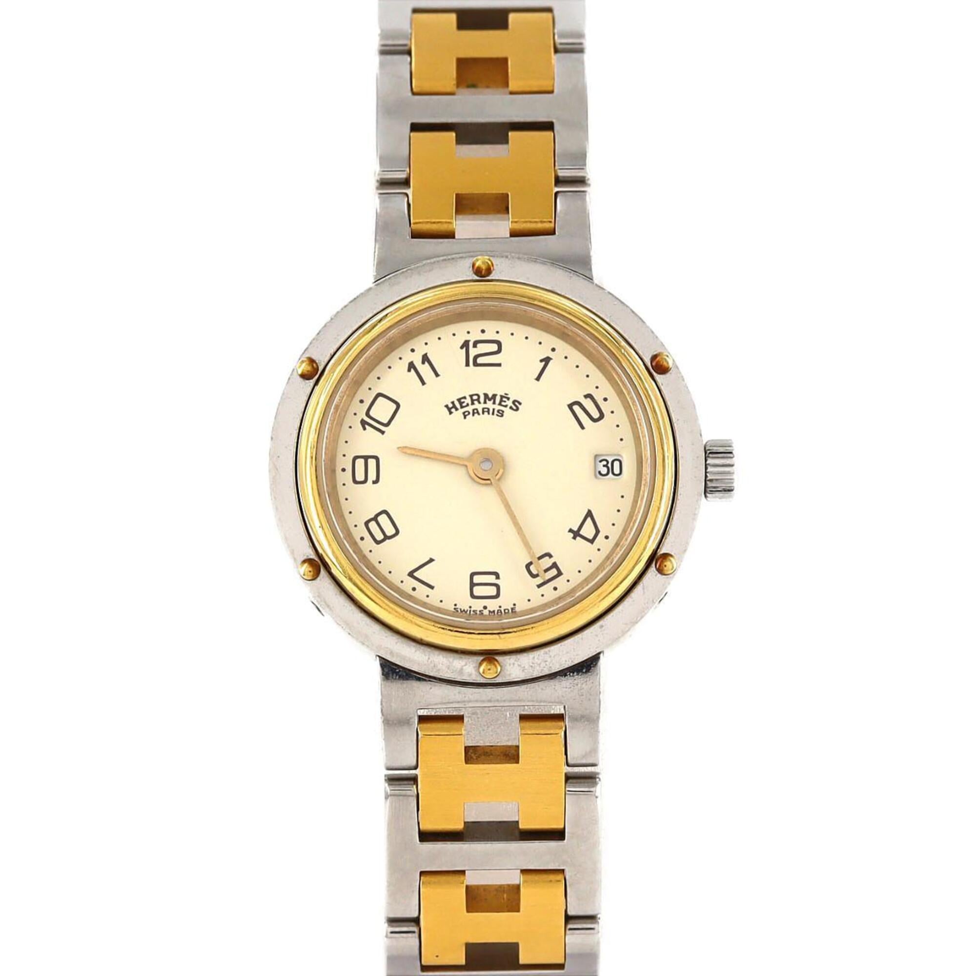 Hermes Clipper Combination SSxGP Quartz Watch