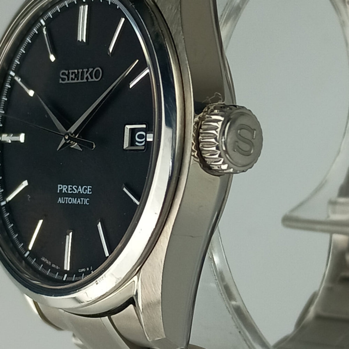 Seiko Presage 6R15-04A0 6R15-04A0 SARX057 Horloge met zwarte wijzerplaat, 44 mm