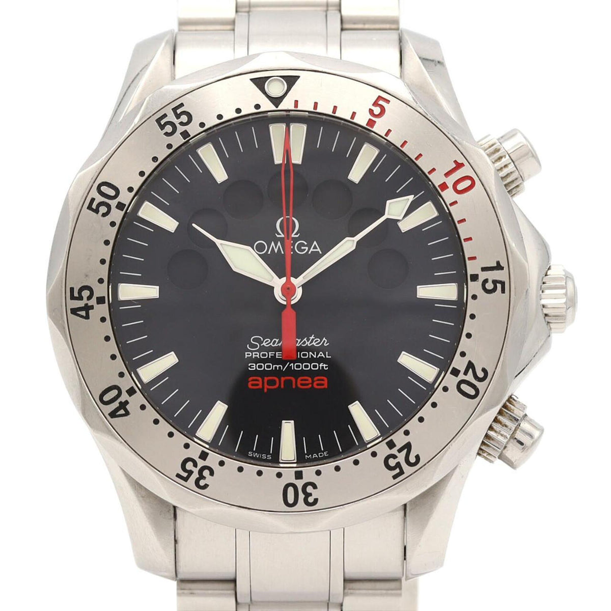 Omega Seamaster Apnea 2595.5 horloge met zwarte wijzerplaat, 43 mm