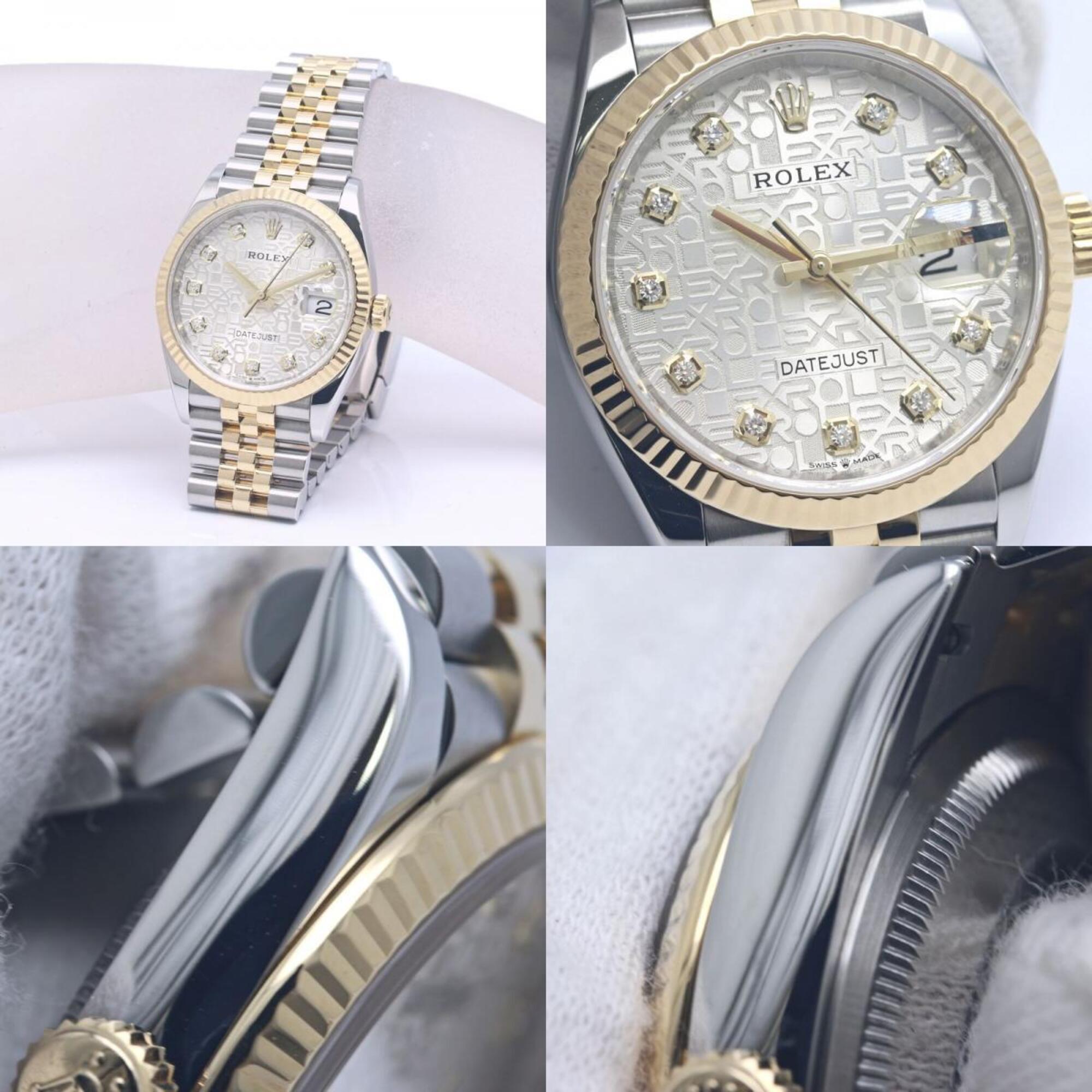 ROLEX Datejust 36 10P Diamond Silver Engraved Computer 126233G herenhorloge 18-karaats geelgoud x roestvrij staal 40370