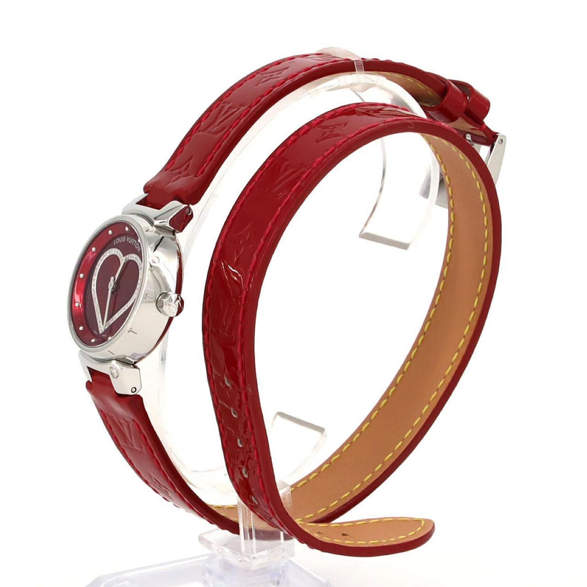 Louis Vuitton Tambour Heart Lug 1P Q121Z Stainless Steel Quartz Watch