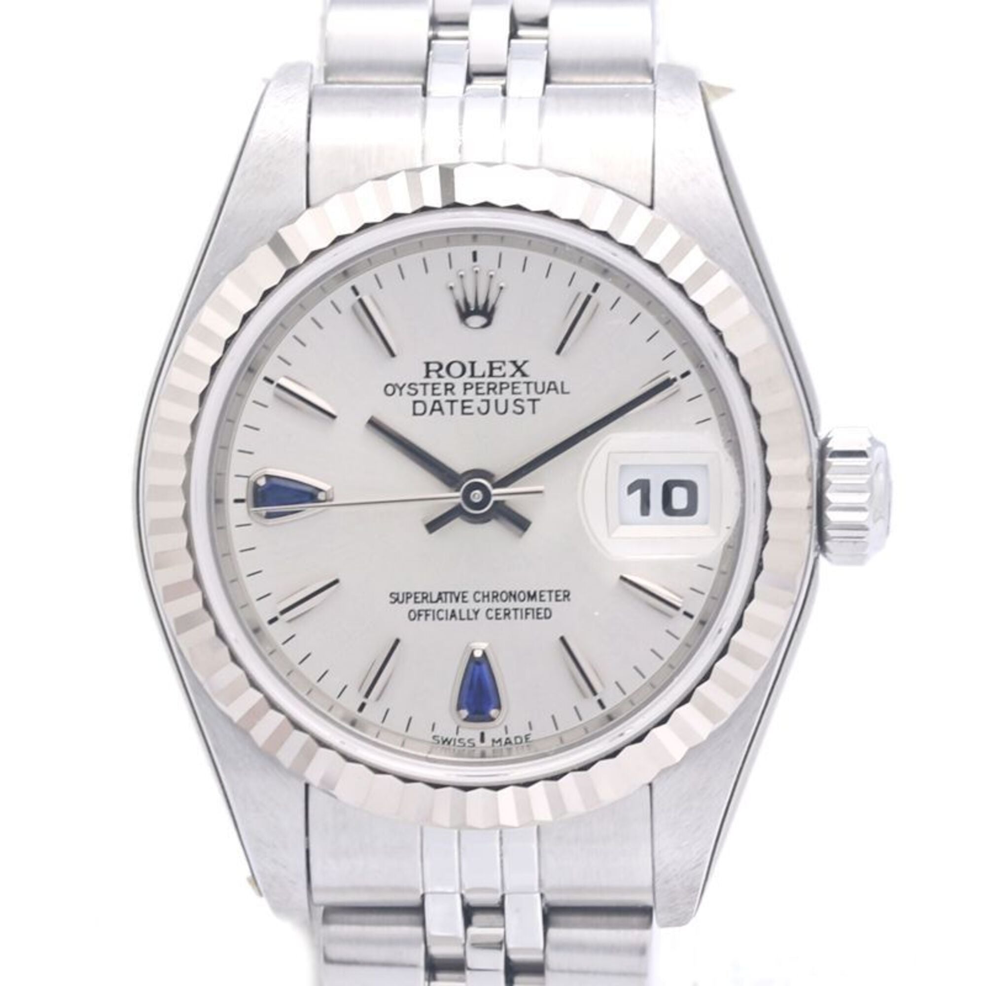 ROLEX Datejust Sapphire 2P 79174 Women's Watch 18K White Gold x Stainless Steel 40301
