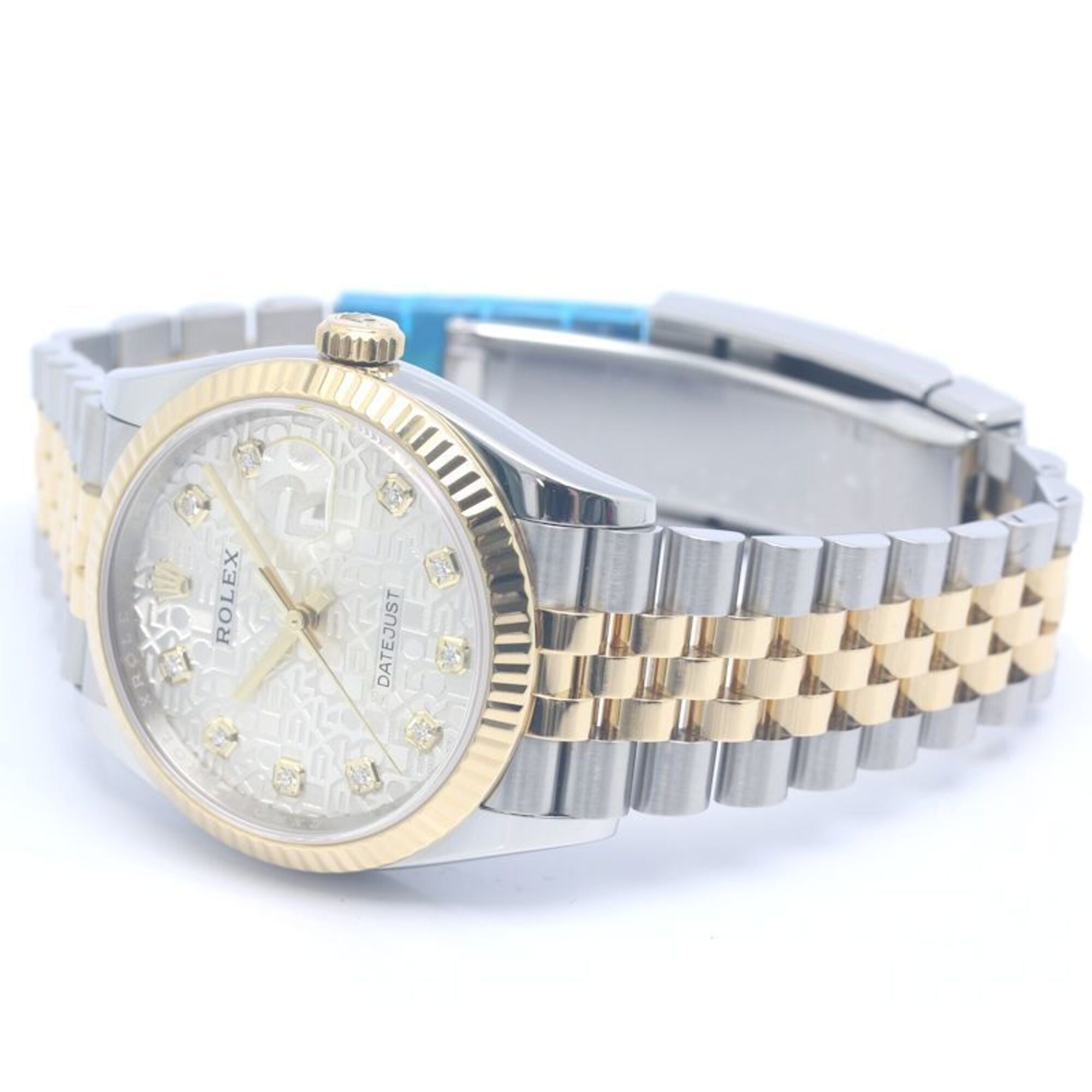 ROLEX Datejust 36 10P Diamond Silver Engraved Computer 126233G herenhorloge 18-karaats geelgoud x roestvrij staal 40370