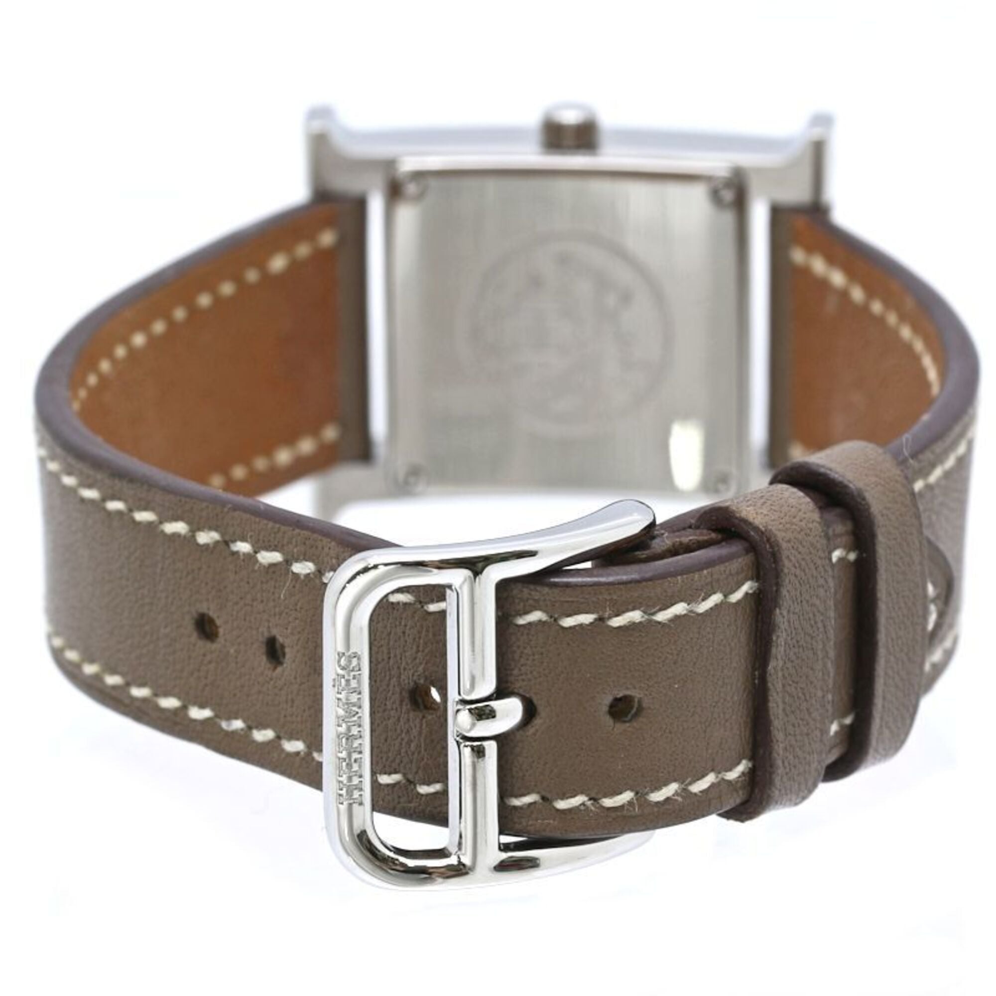 HERMES H- HH1.210.260 WW18 Wo Stainless Steel x Cowhide Leather 40556