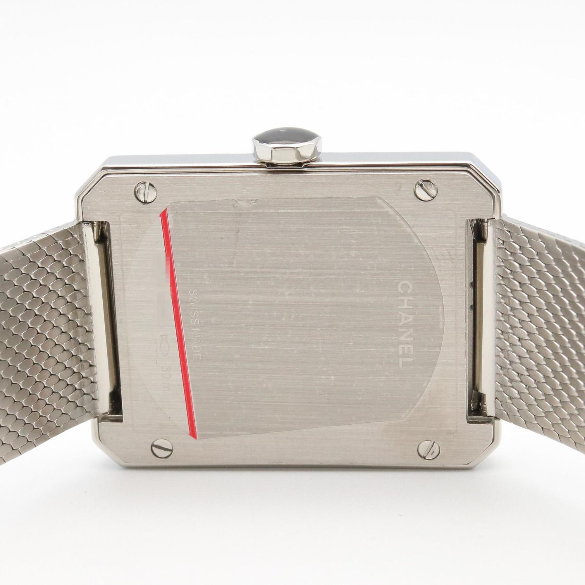 CHANEL Boyfriend Tweed-horloge, roestvrij staal, dames, zwart, H4878