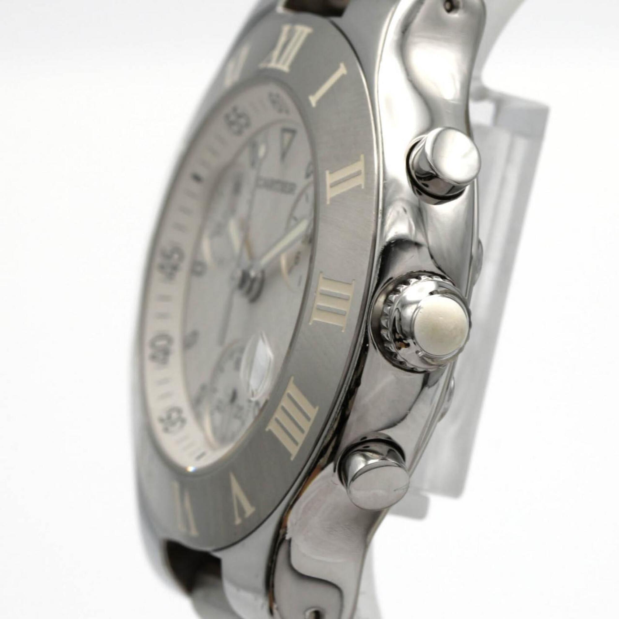 Cartier Chronoscaph LM W10184U2 Silver Dial 38mm Watch