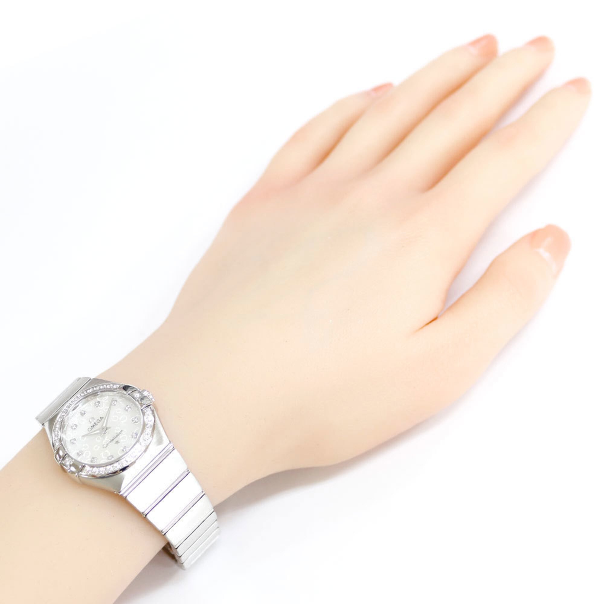 Omega Constellation Watch, Stainless Steel, 12315276055005, Quartz, Polished, 92622XXX, Ladies, OMEGA, Mother-of-Pearl Bezel, Diamond 12P Diamonds