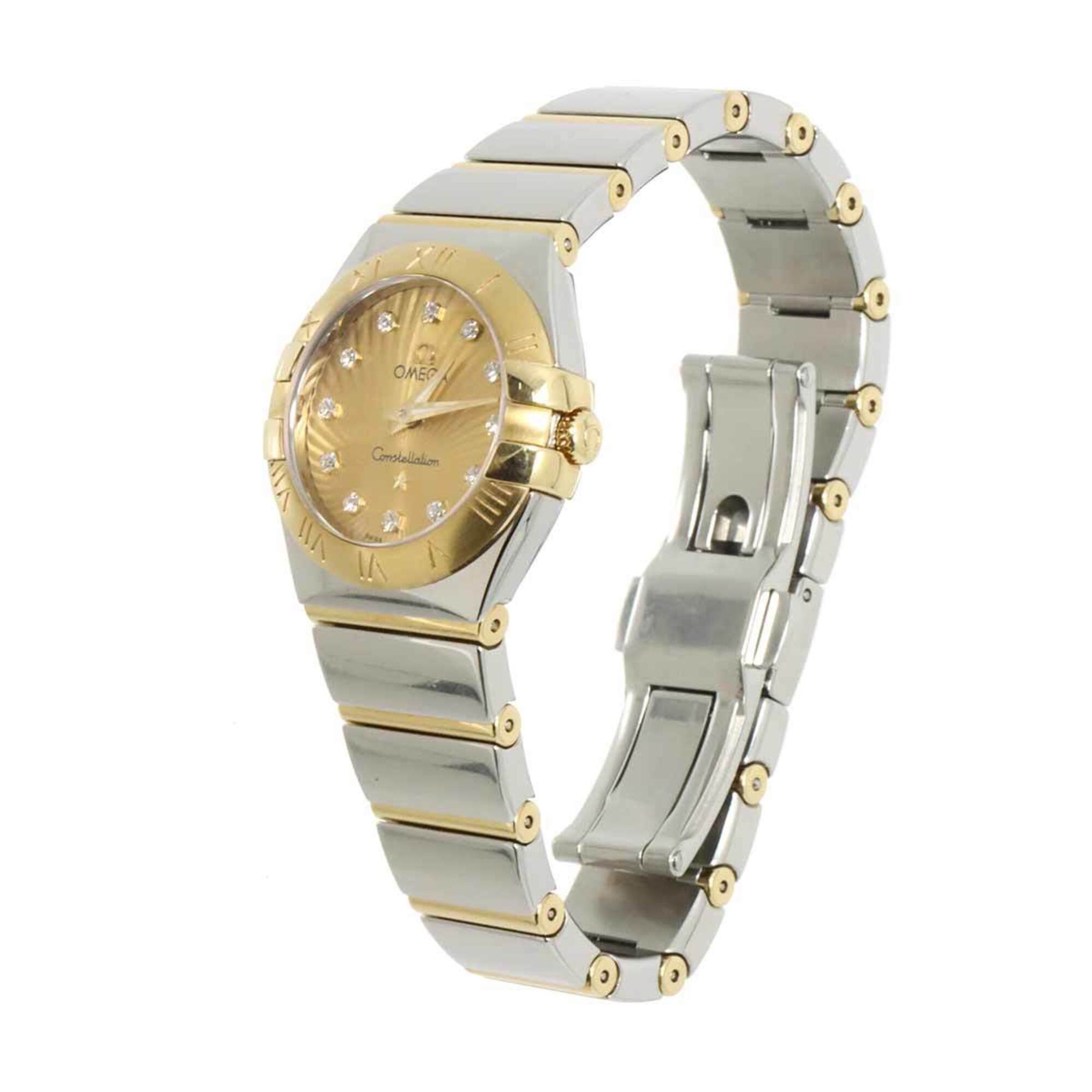 Omega Constellation Brushed Two-Tone 123 20 24 60 58 002 Ladies' Watch Gold 18KYG Yellow Quartz