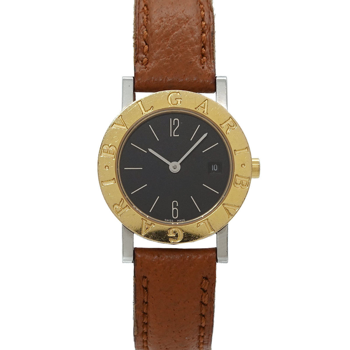 Bvlgari BB26SGLD horloge met zwarte wijzerplaat, 26 mm